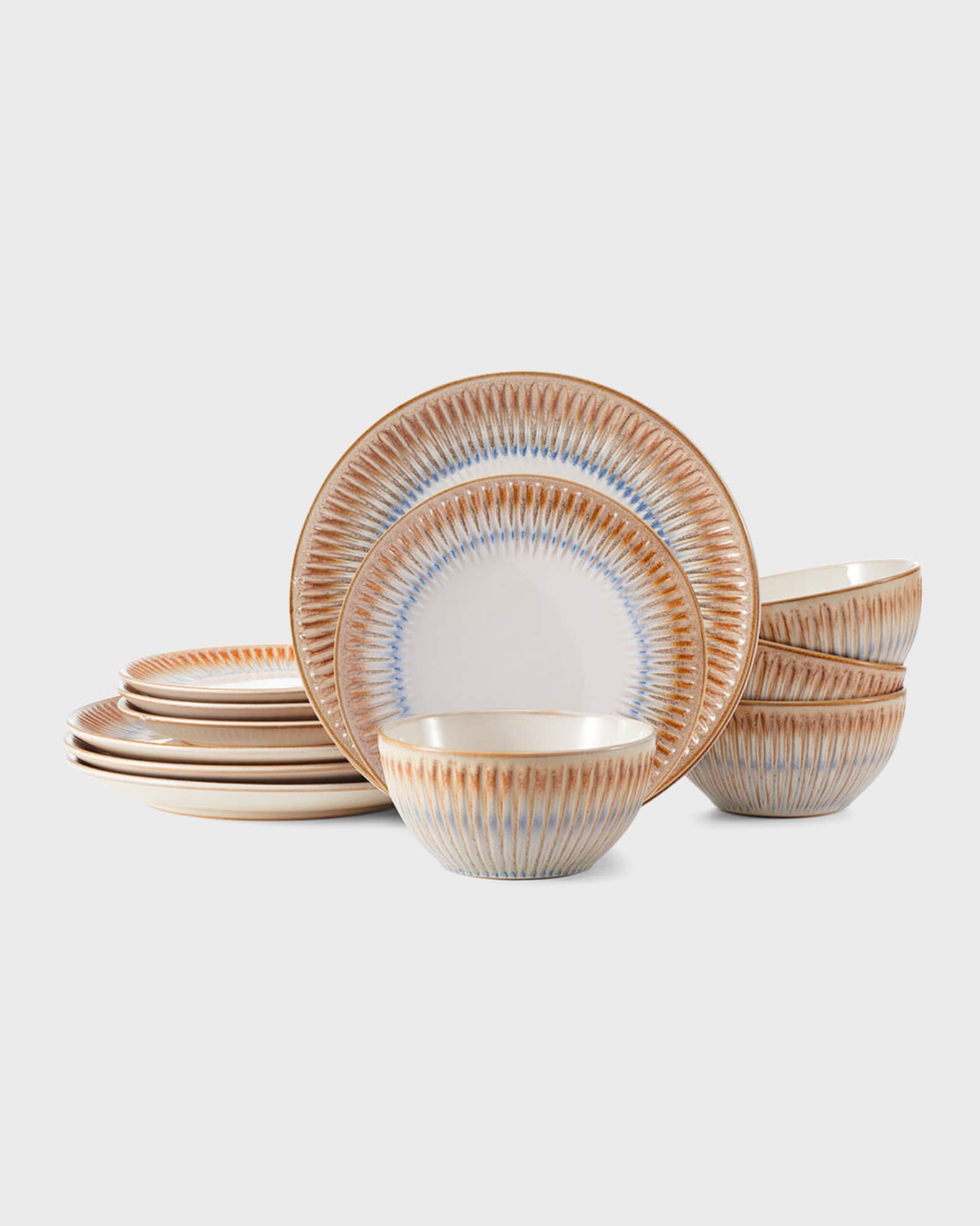 Mikasa 12-Piece Hensley Blue Dinnerware Set