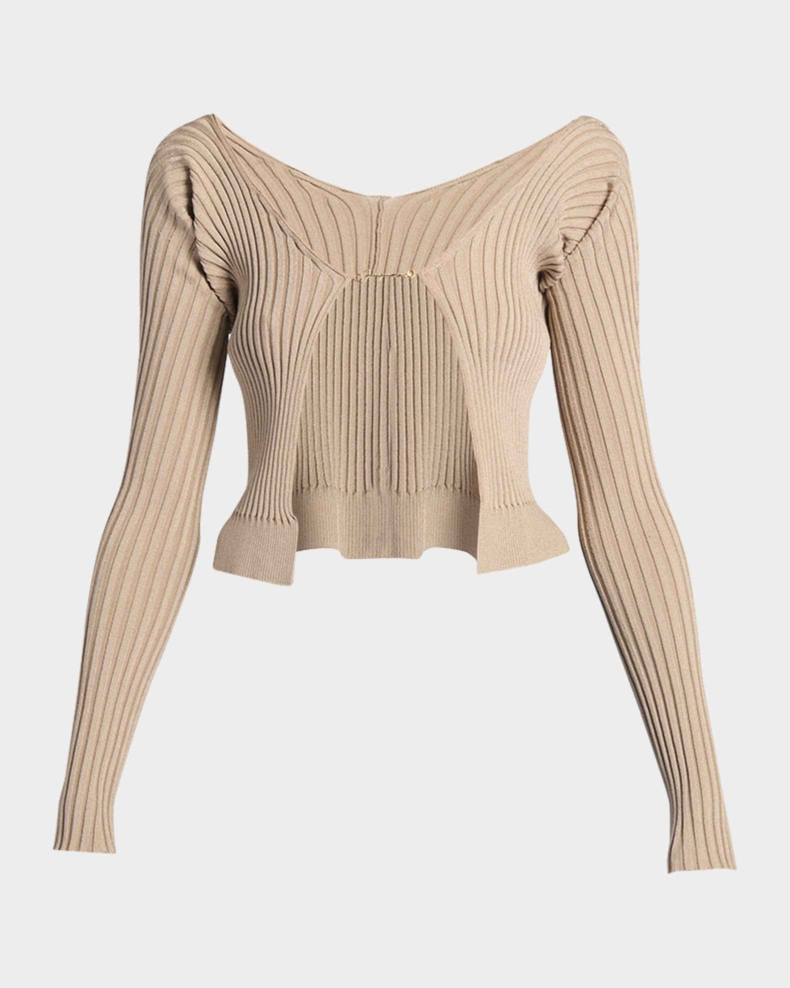 Jacquemus Palu Logo Script Rib Cardigan