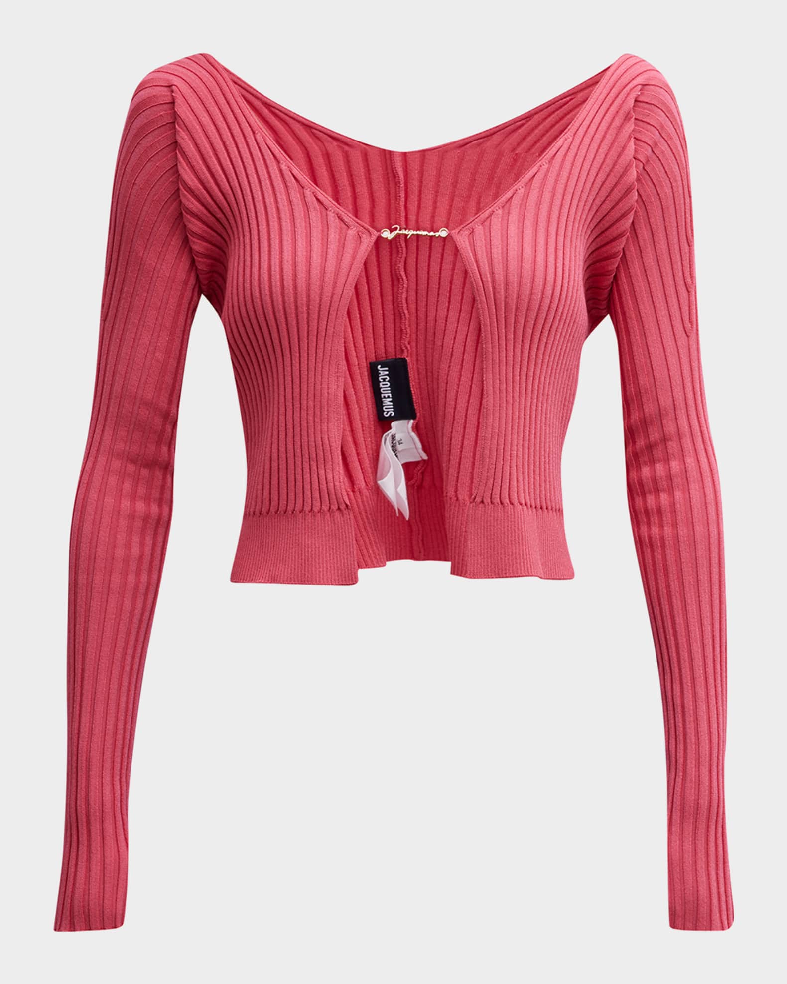 Jacquemus Palu Logo Script Rib Cardigan