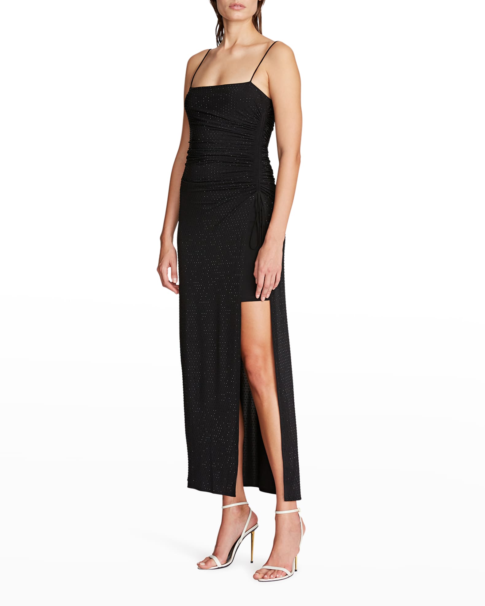 Halston Hanna Crystal-Embellished High-Low Gown | Neiman Marcus