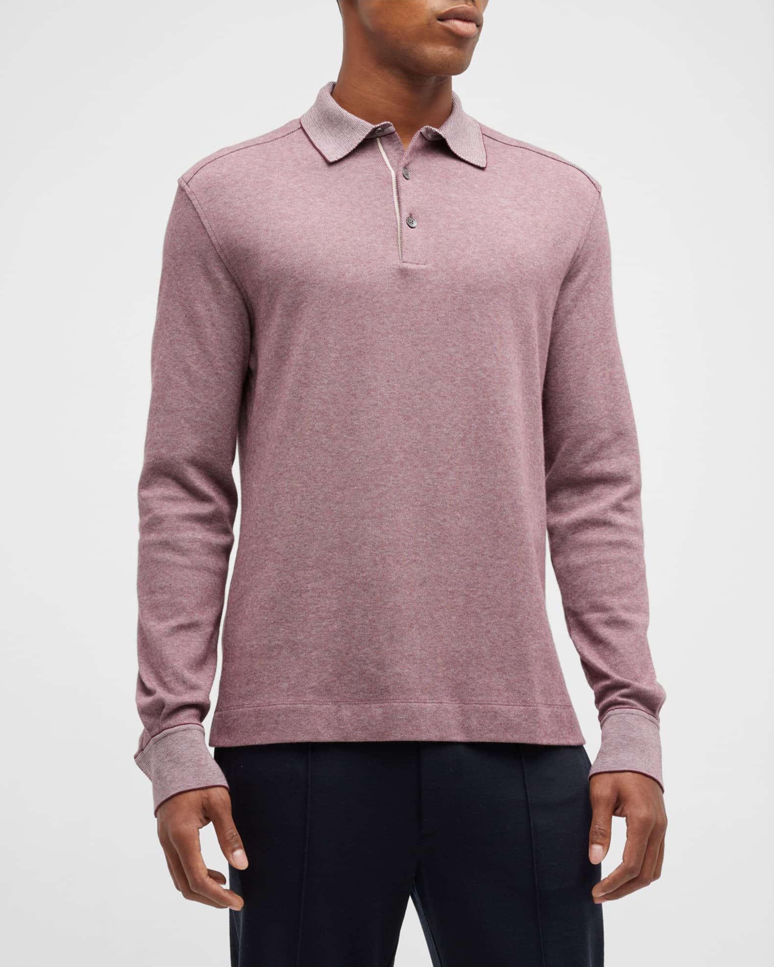 Steken Kruipen Buitengewoon ZEGNA Men's Cotton Long-Sleeve Polo Shirt | Neiman Marcus