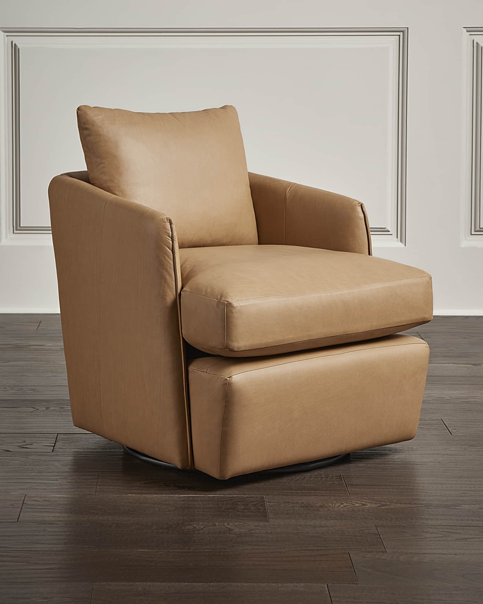 Four Hands Whittaker Leather Swivel Chair Neiman Marcus