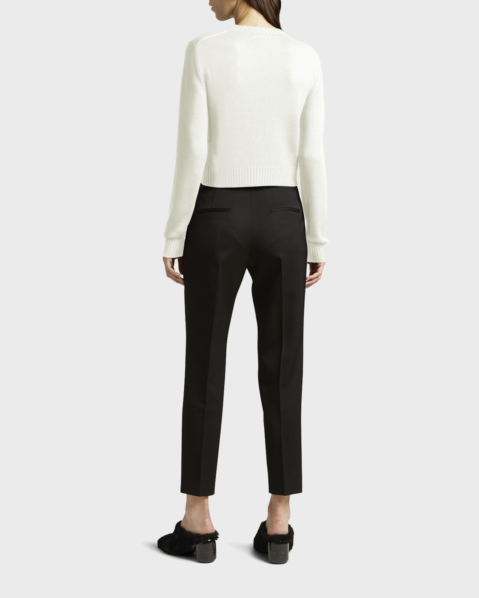 Jil Sander Straight-Leg Ankle Grain De Poudre Trousers
