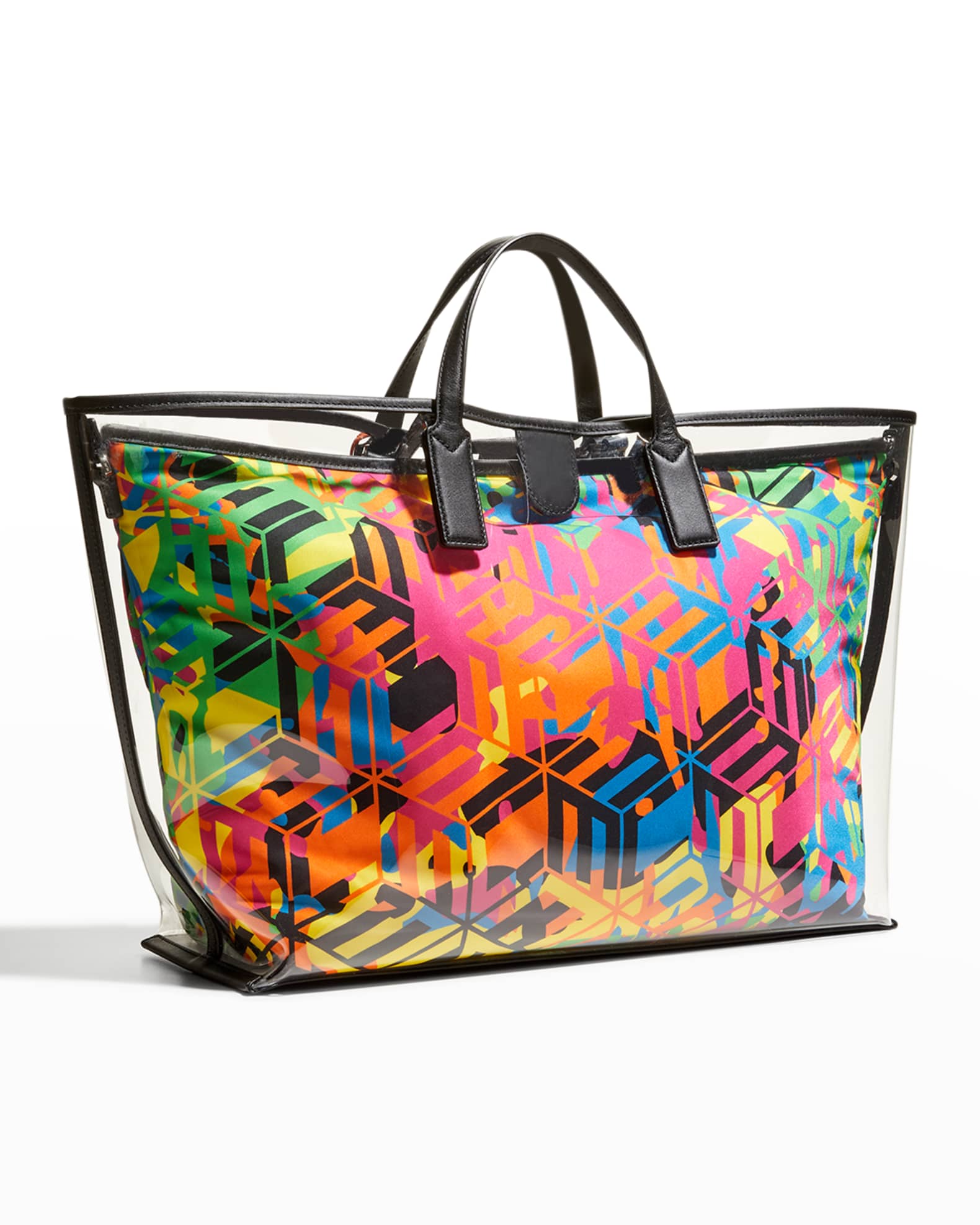 MCM Portuna Medium Clear Shopper Tote Bag Neiman Marcus