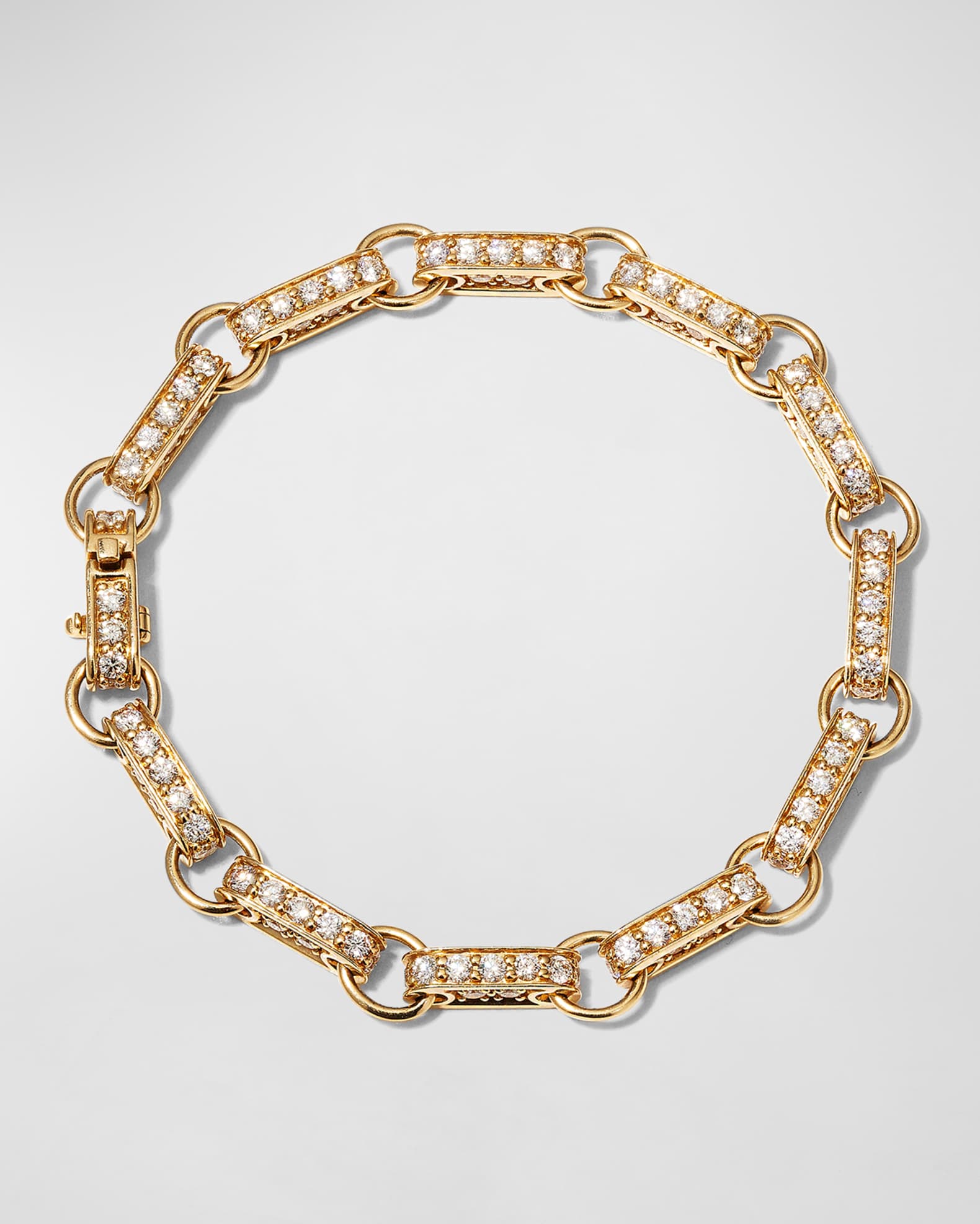 Men's 14K Yellow Gold Diamond Pavé Chain Bracelet 0