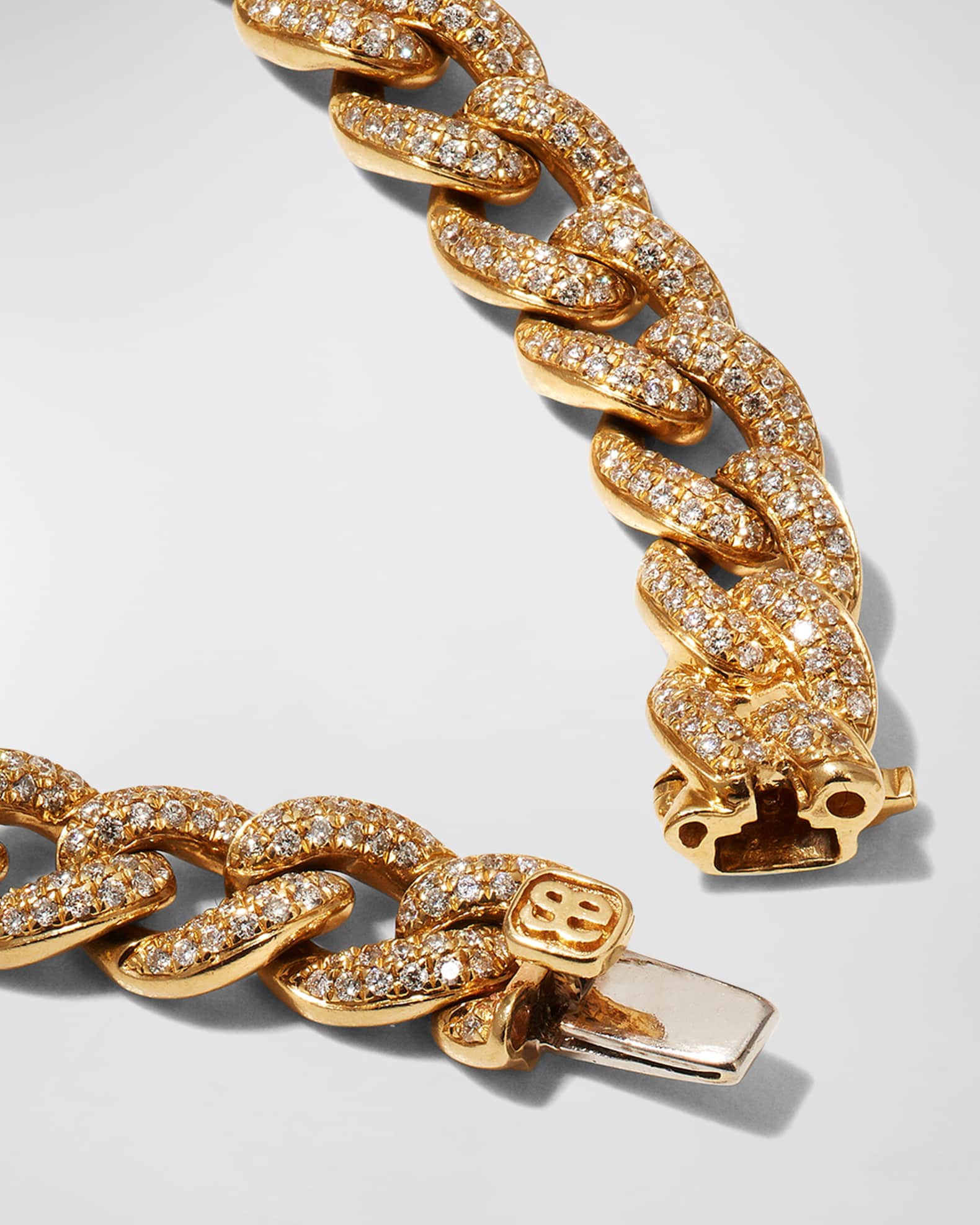 Sydney Evan Men s 14K Gold Diamond Pave Chain Link Bracelet Neiman Marcus