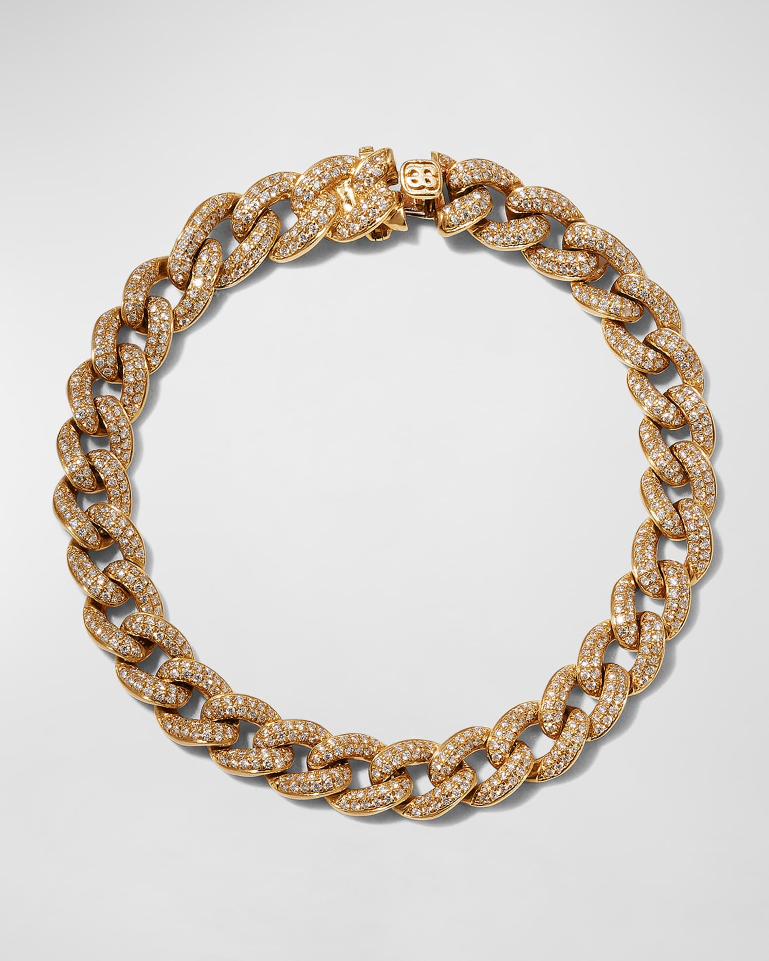 Sydney Evan Men s 14K Gold Diamond Pave Chain Link Bracelet Neiman Marcus
