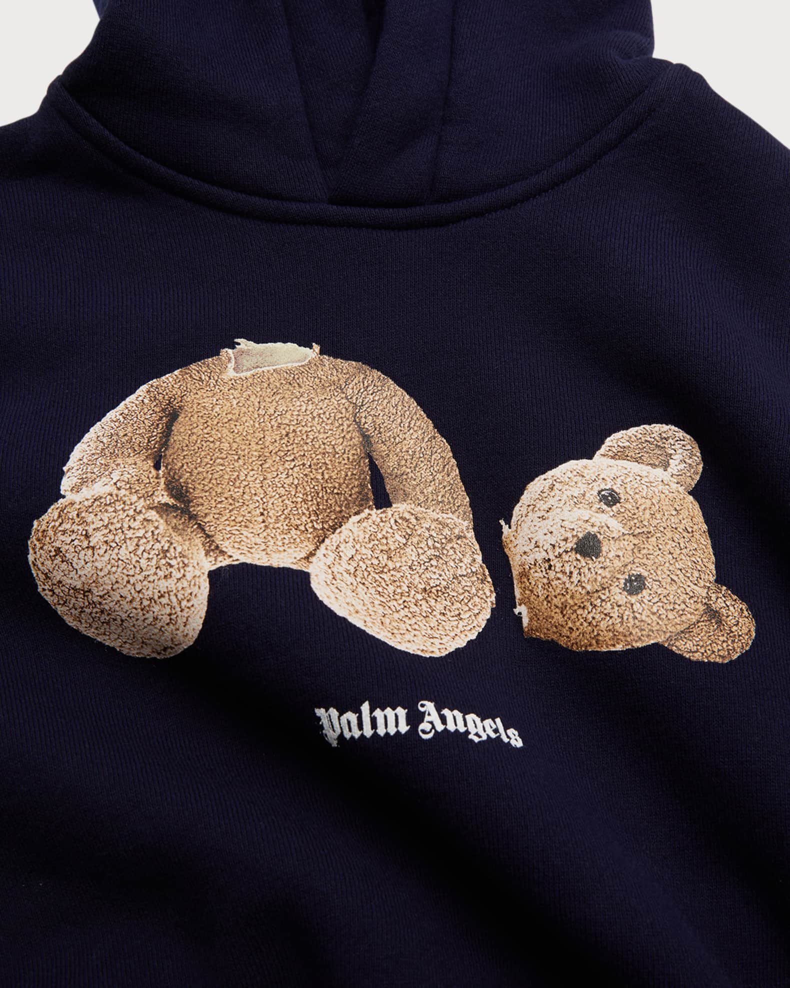 Palm Angels Boy s Bear Logo Print Hoodie Size 4 10 Neiman Marcus