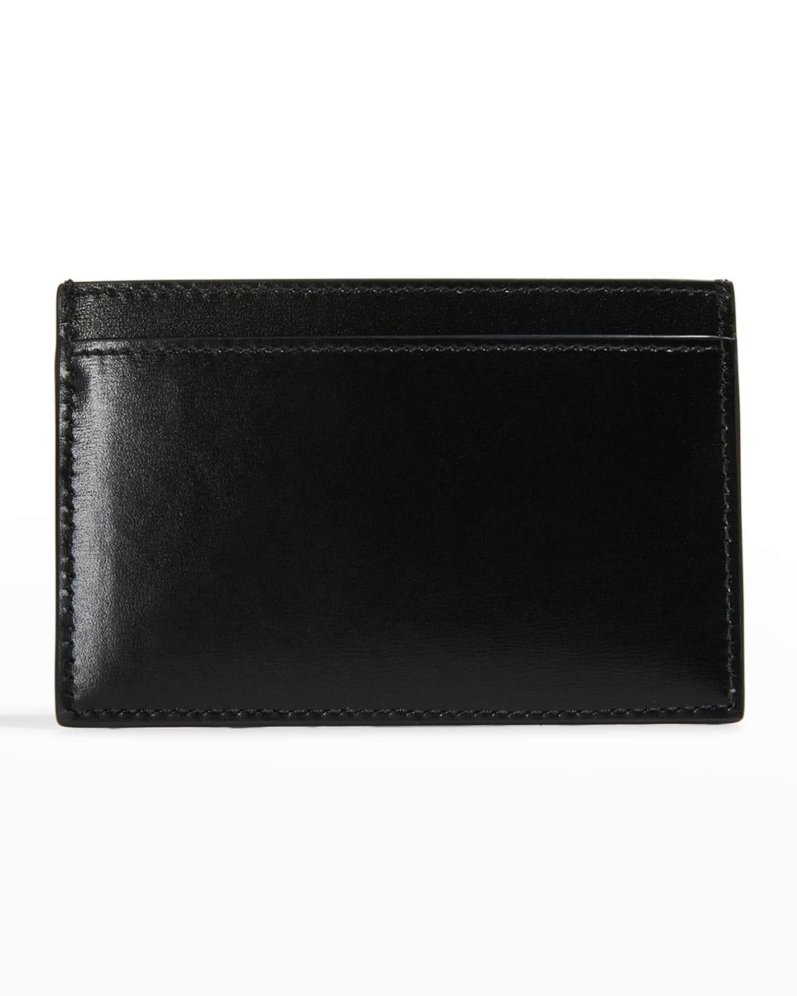 CARD HOLDER CUIR TRIOMPHE IN SHINY CALFSKIN - BLACK