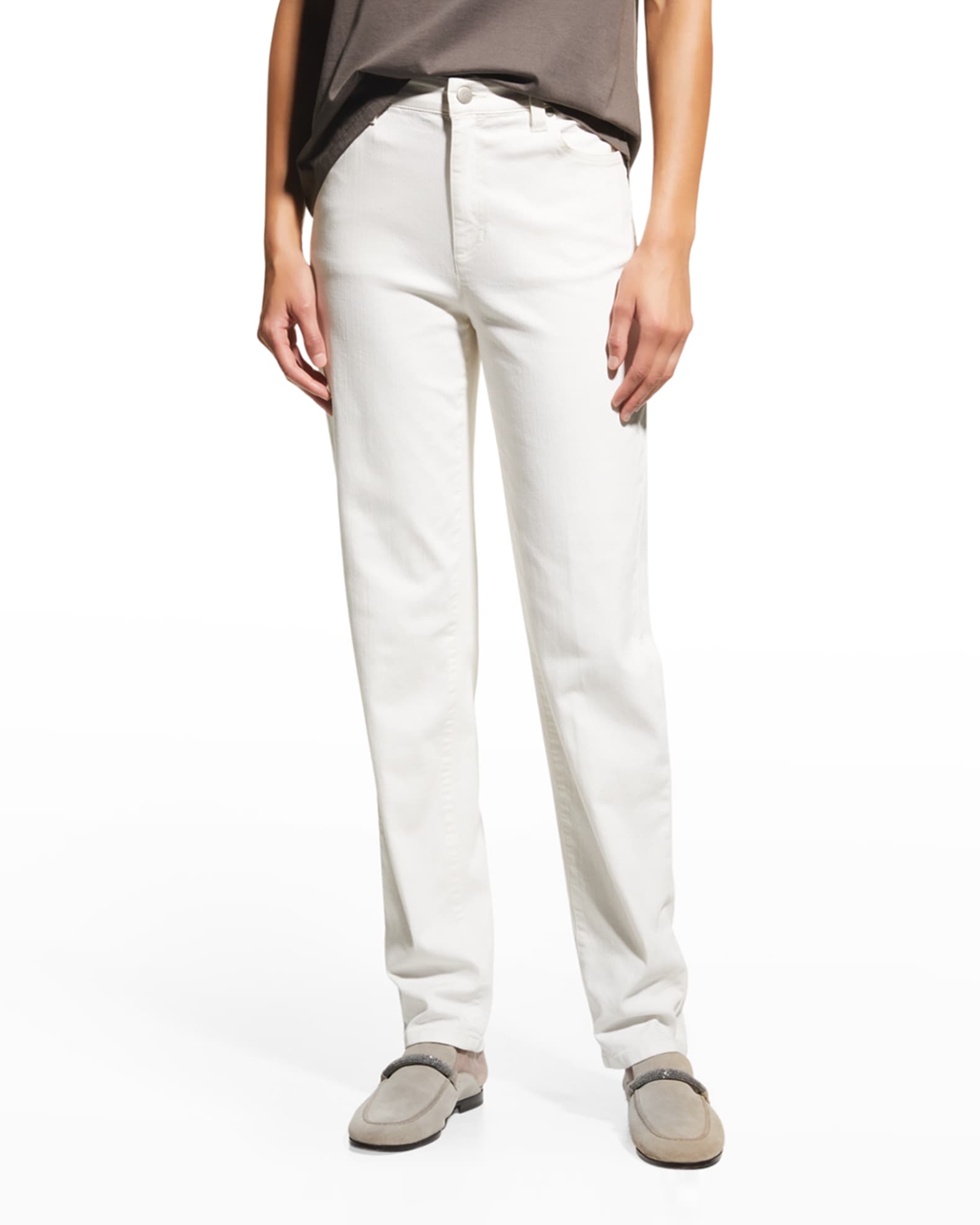 Eileen Fisher High-Rise Stretch Denim Jeans | Neiman Marcus