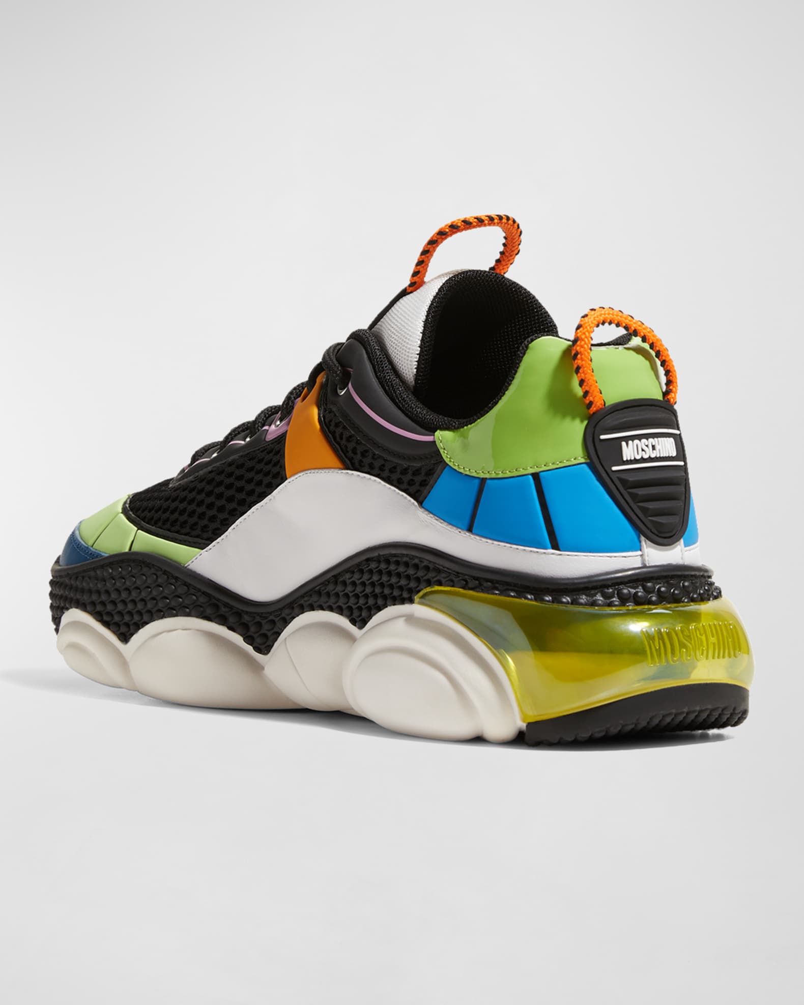 Moschino Men s Teddy Bear Sole Trainer Sneakers Colorblock Neiman Marcus
