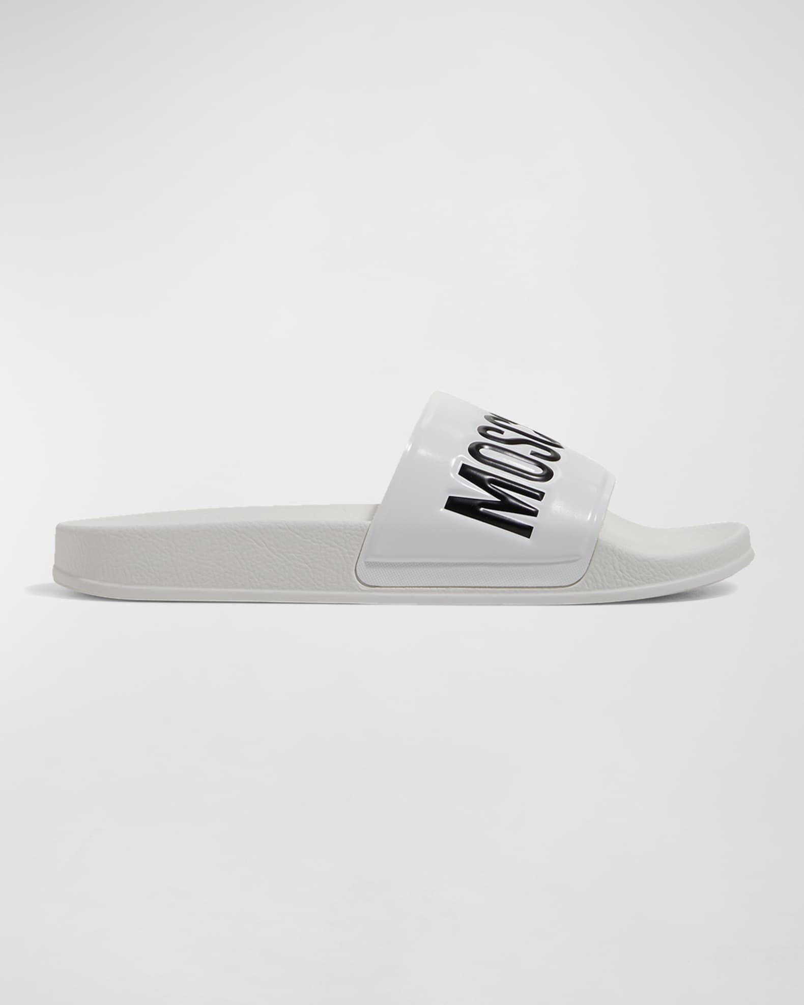 Moschino Men's Logo Rubber Pool Slides