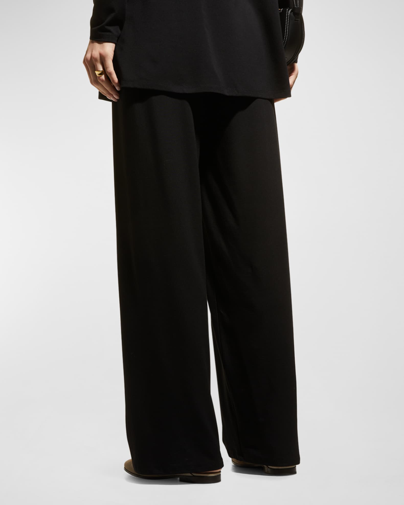 Eileen Fisher Straight-Leg Jersey Knit Pants | Neiman Marcus