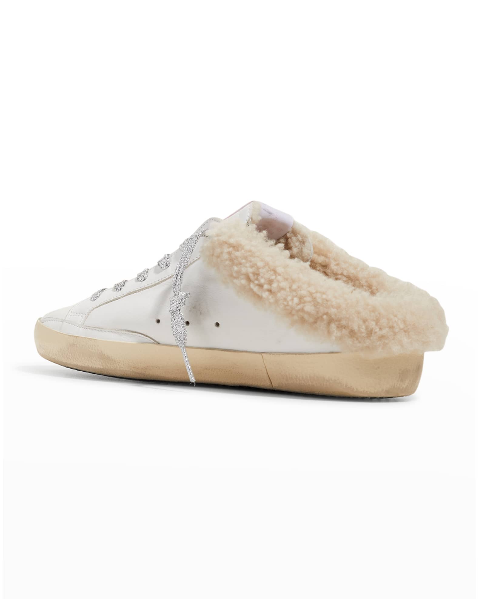 Golden Goose Superstar Sabot Leather Shearling Sneakers | Neiman Marcus