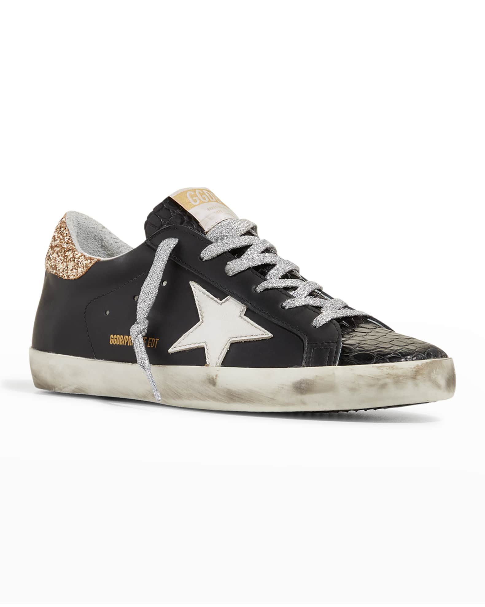 Superstar Leather Glitter Low-Top Sneakers 1