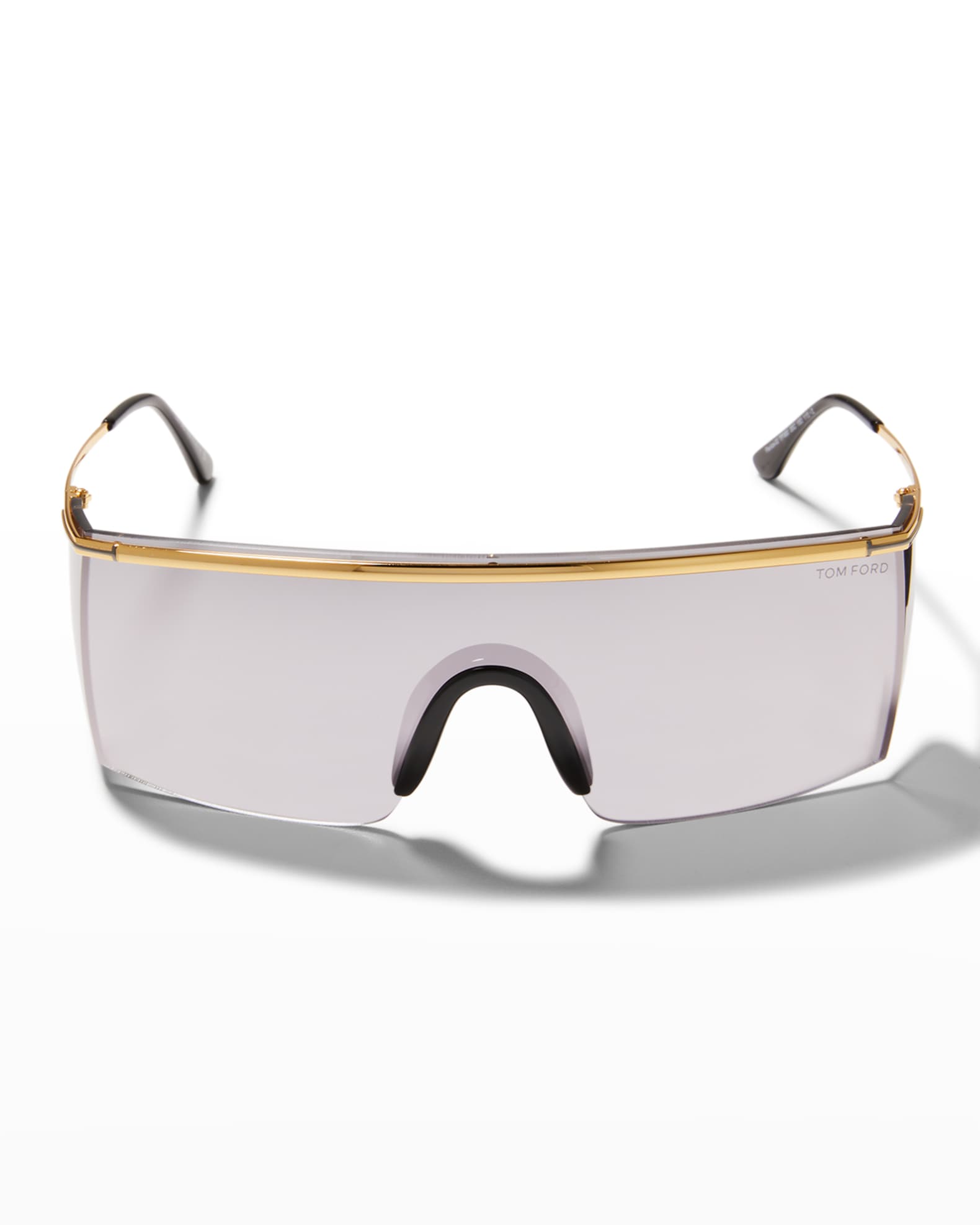 TOM FORD Men's Pavlos-02 Metal Flat-Top Shield Sunglasses | Neiman Marcus