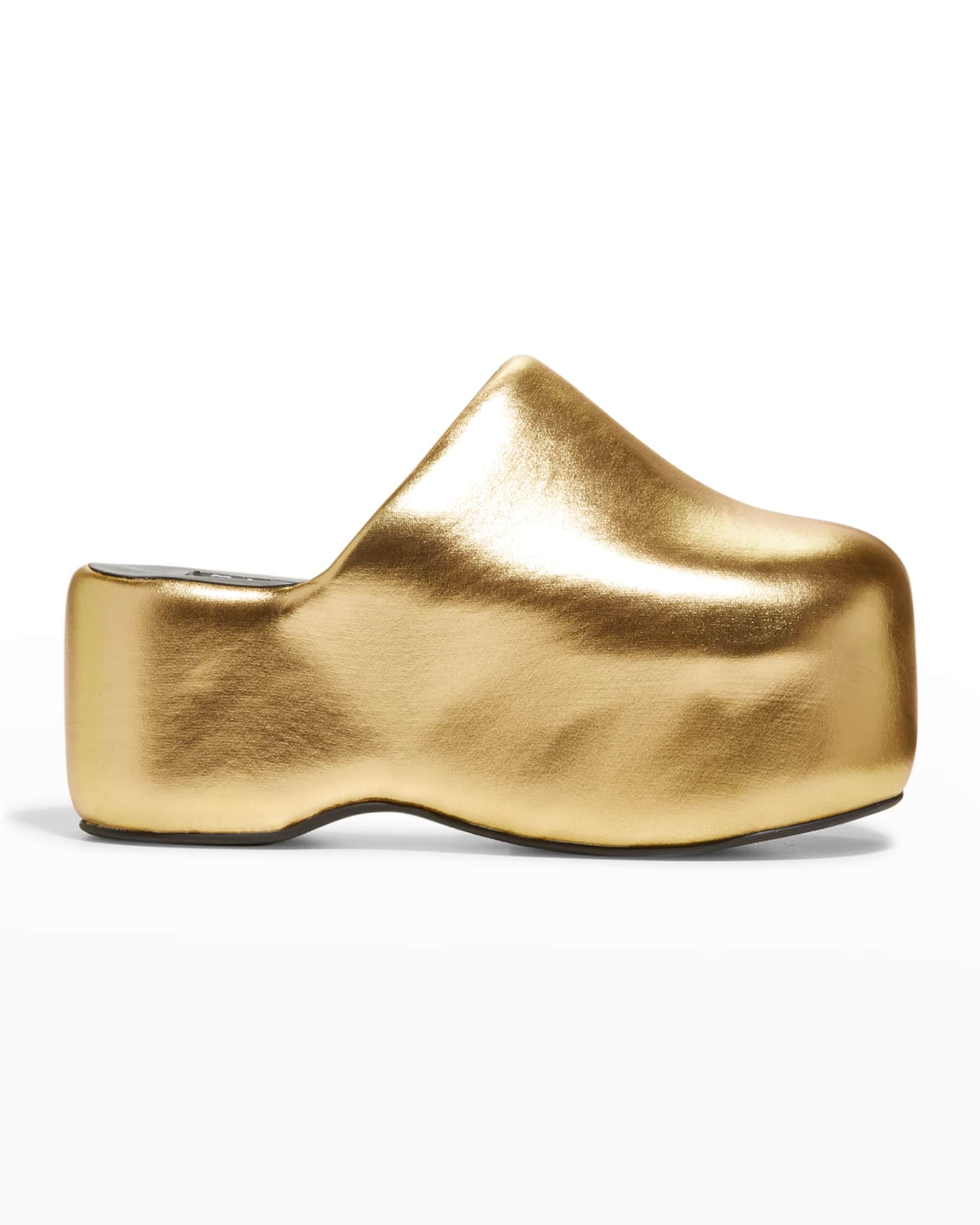 Simon Miller Bubble Vegan Metallic Slide Clogs | Neiman Marcus