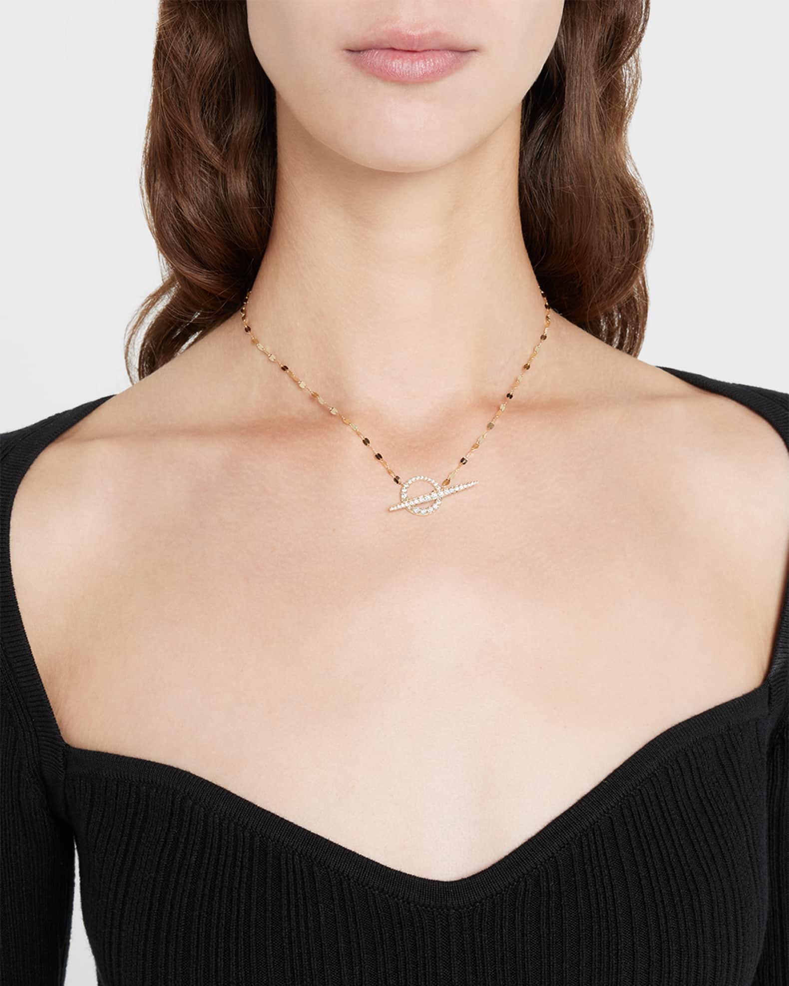 Flawless Graduating Diamond Toggle Necklace 1