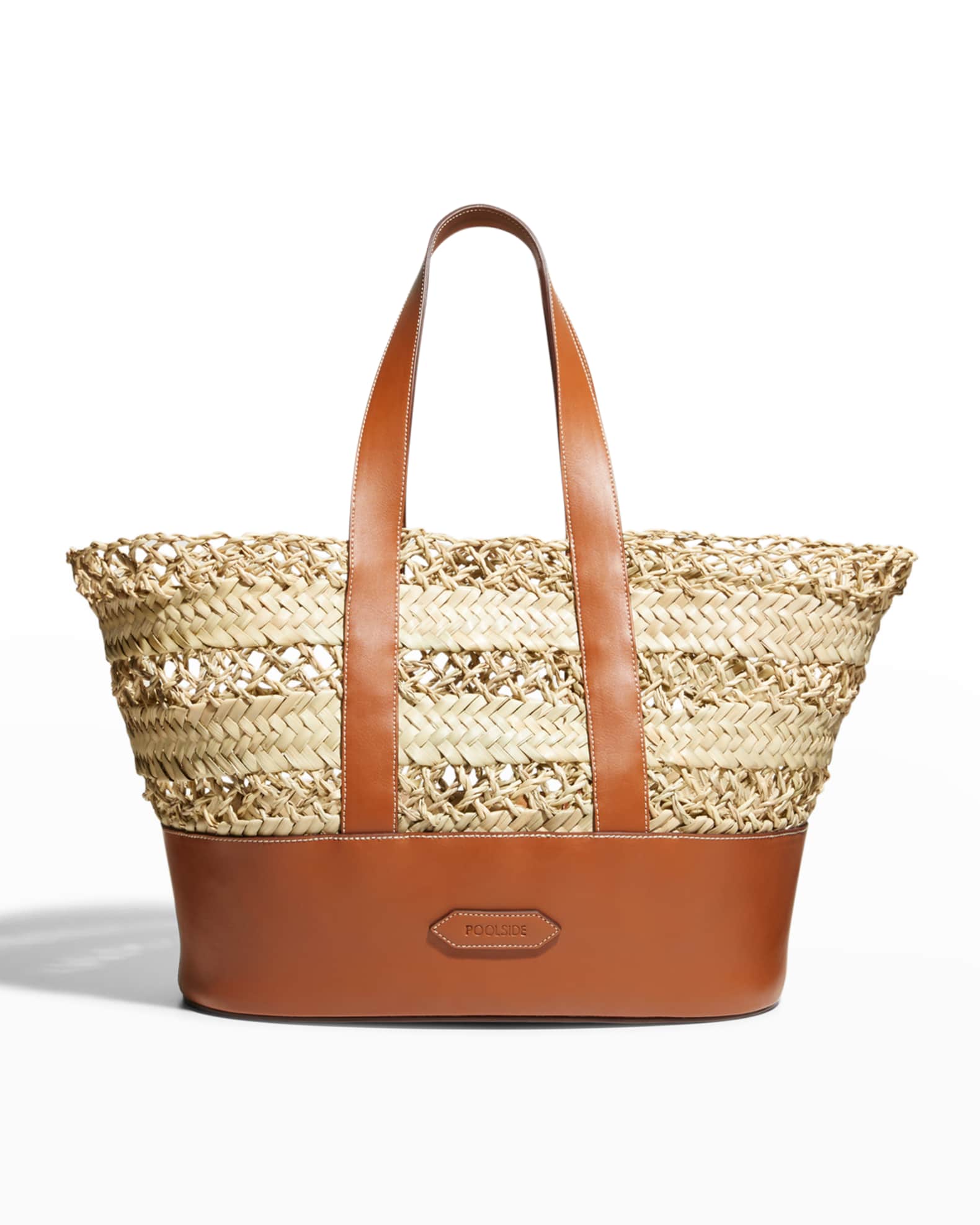 POOLSIDE The Cannes Large Cutout Straw Tote Bag | Neiman Marcus