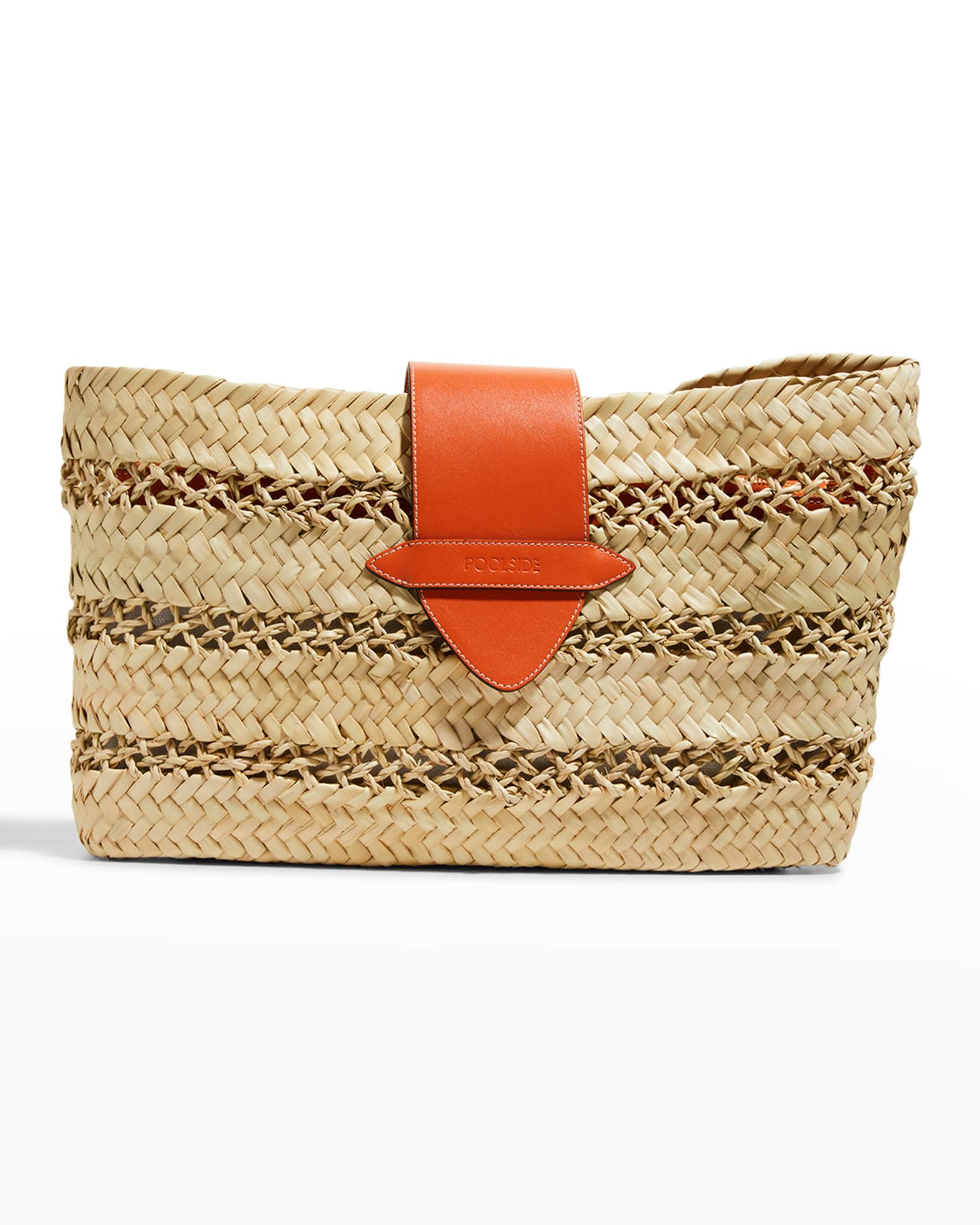 POOLSIDE The Cannes Straw Clutch Bag Neiman Marcus