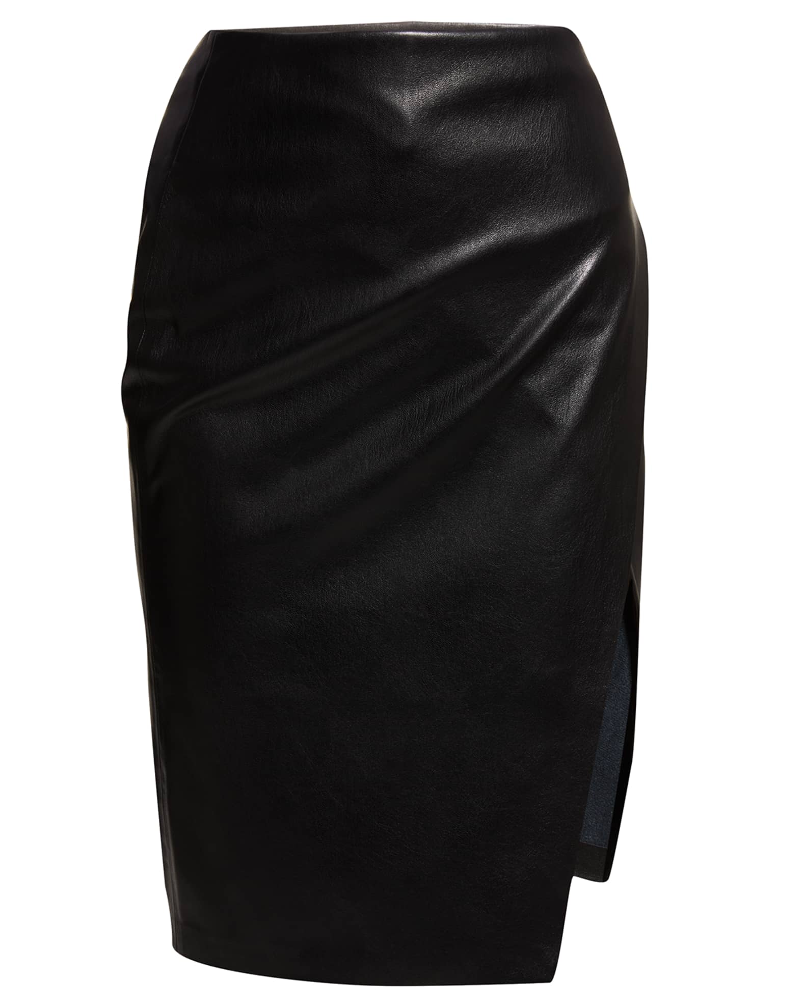 Topshop black faux leather pencil skirt sales