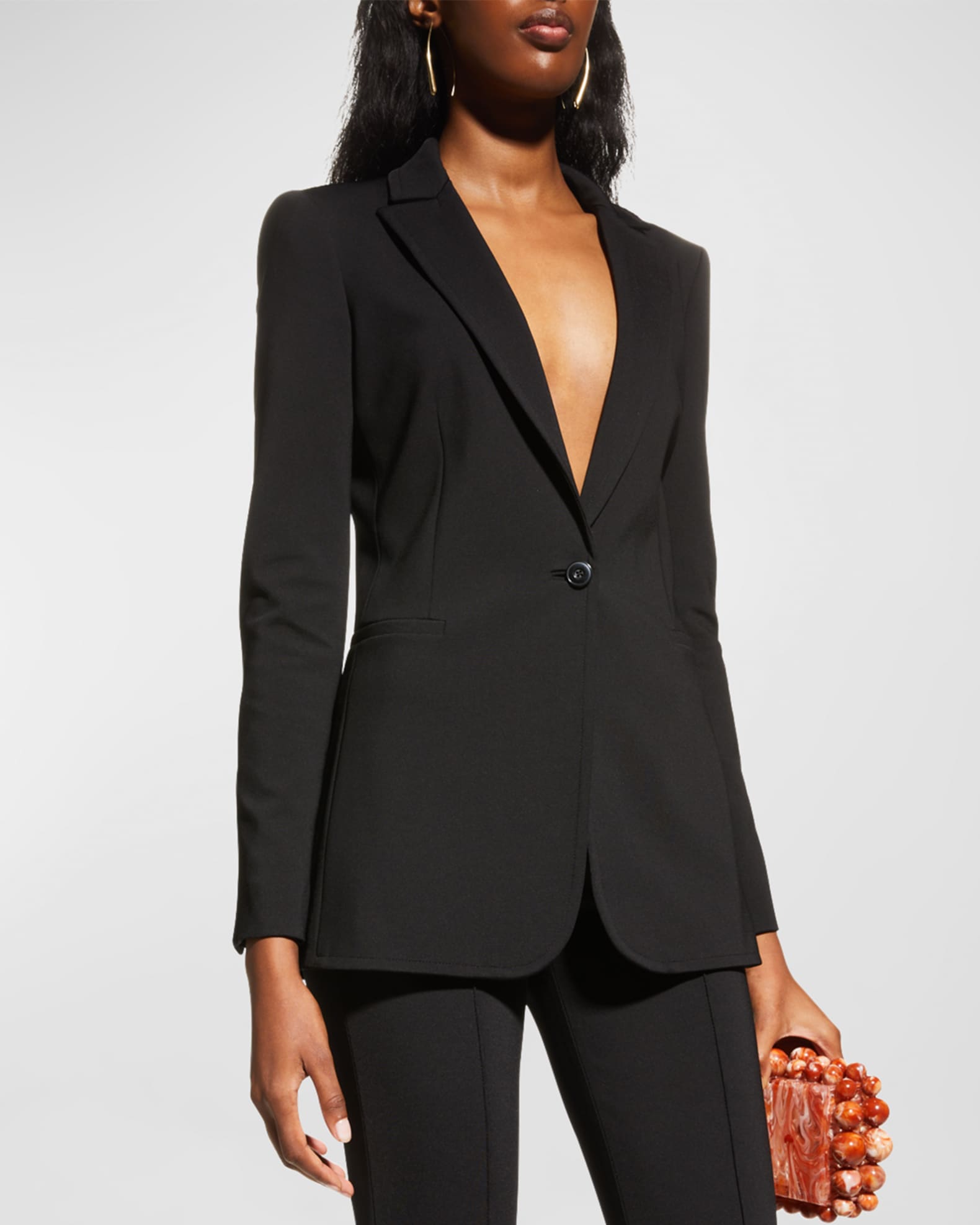 Long fitted womens blazer discount