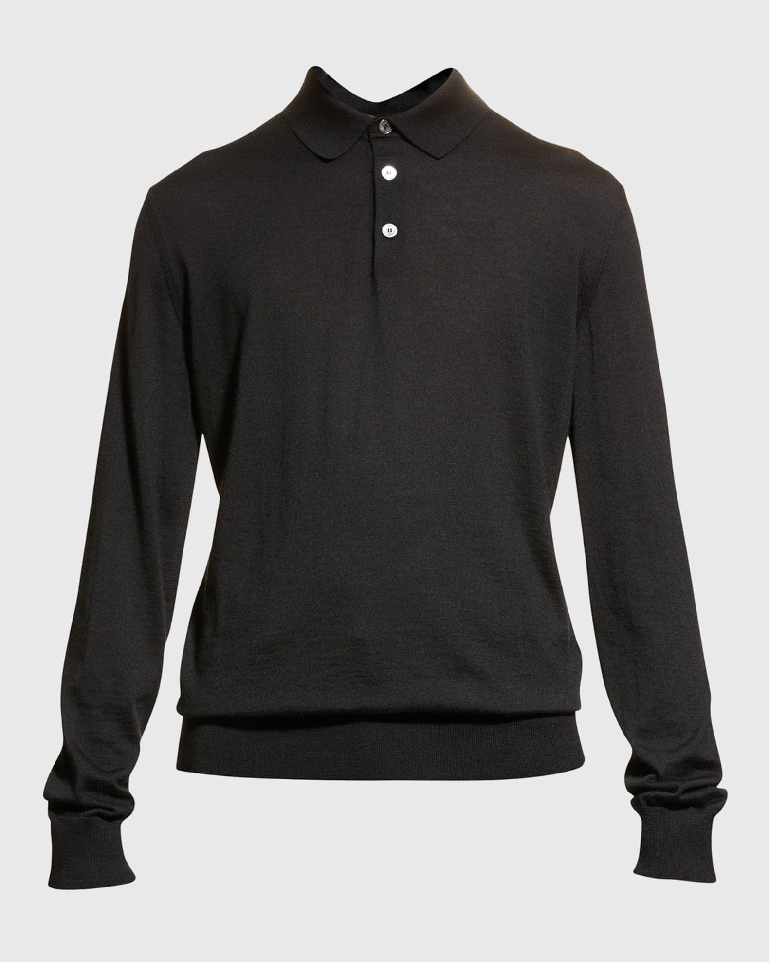 Men's Cashmere-Silk Polo Shirt 0