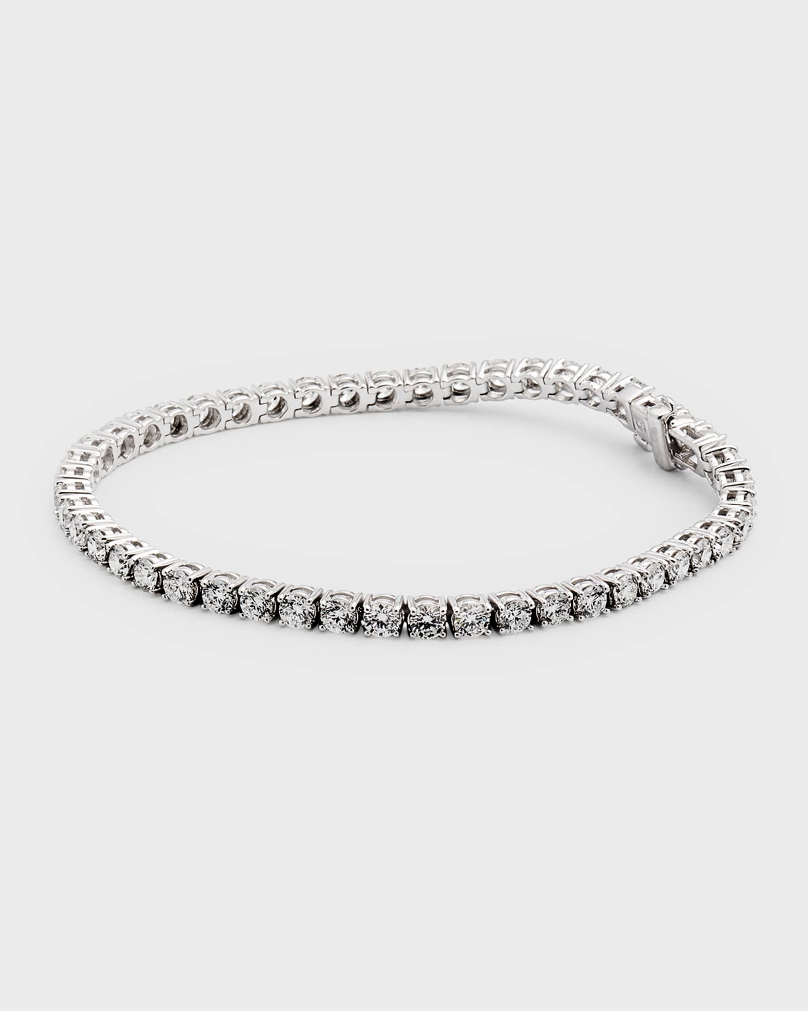 18K White Gold Diamond Tennis Bracelet, 7"L, 6.48tcw 0