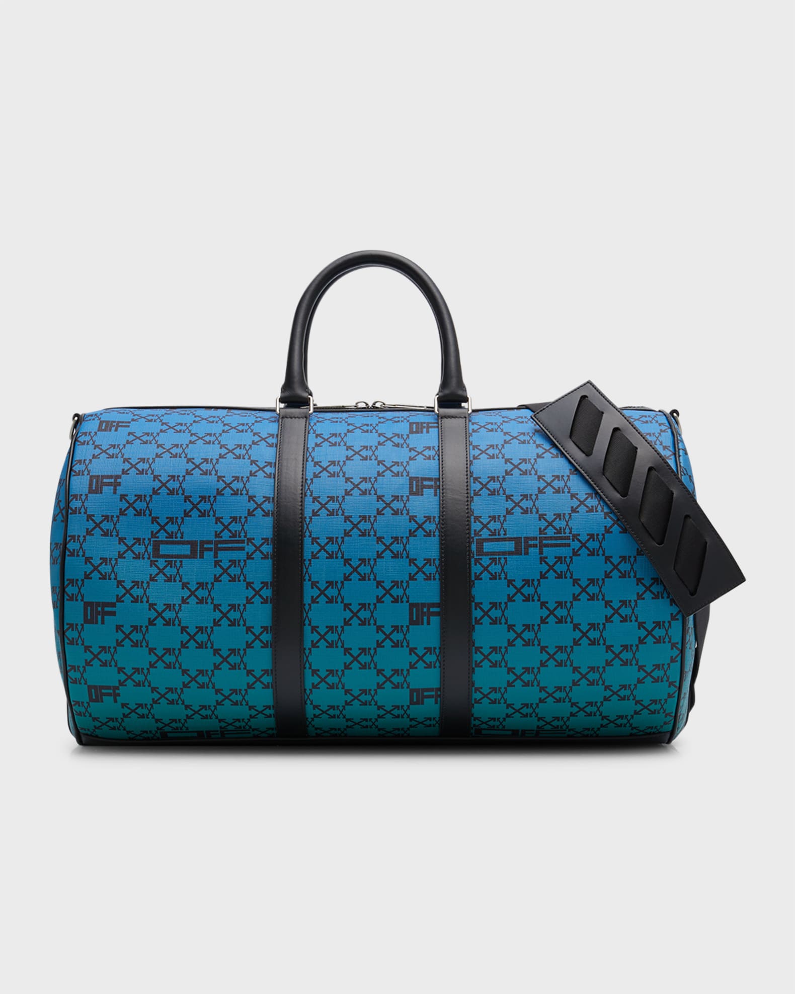 OffWhite Men's Allover Logo Duffel Bag Neiman Marcus