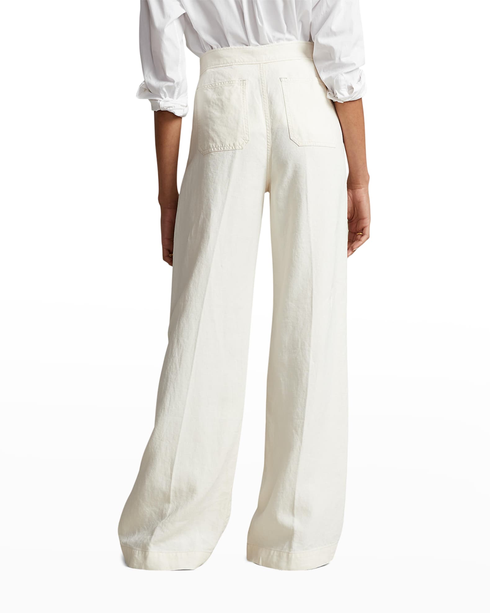 Polo Ralph Lauren Wide-Leg Hemp Pants | Neiman Marcus
