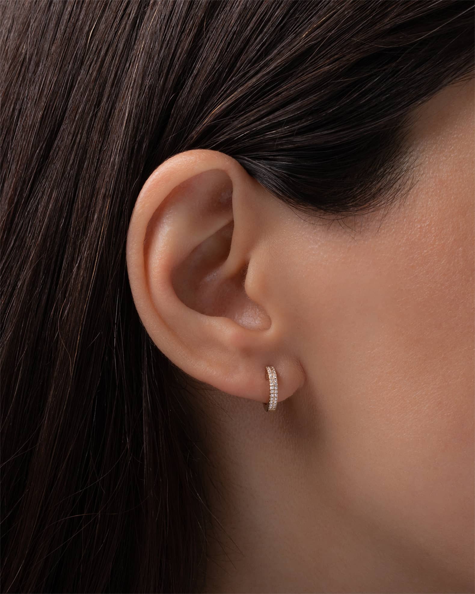 Double Diamond Huggie Earrings 1