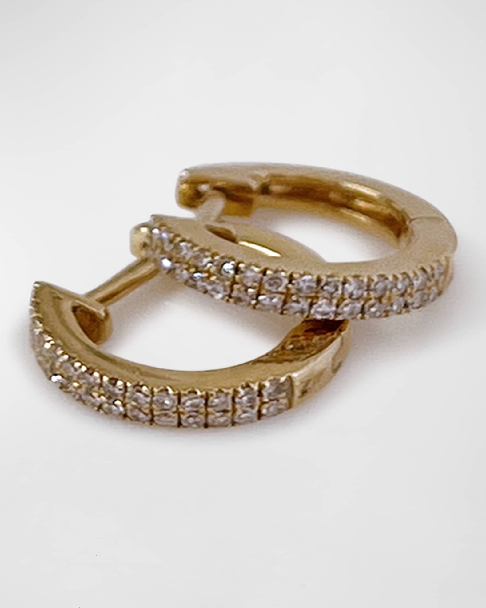 Zoe Lev Jewelry Double Diamond Huggie Earrings Neiman Marcus