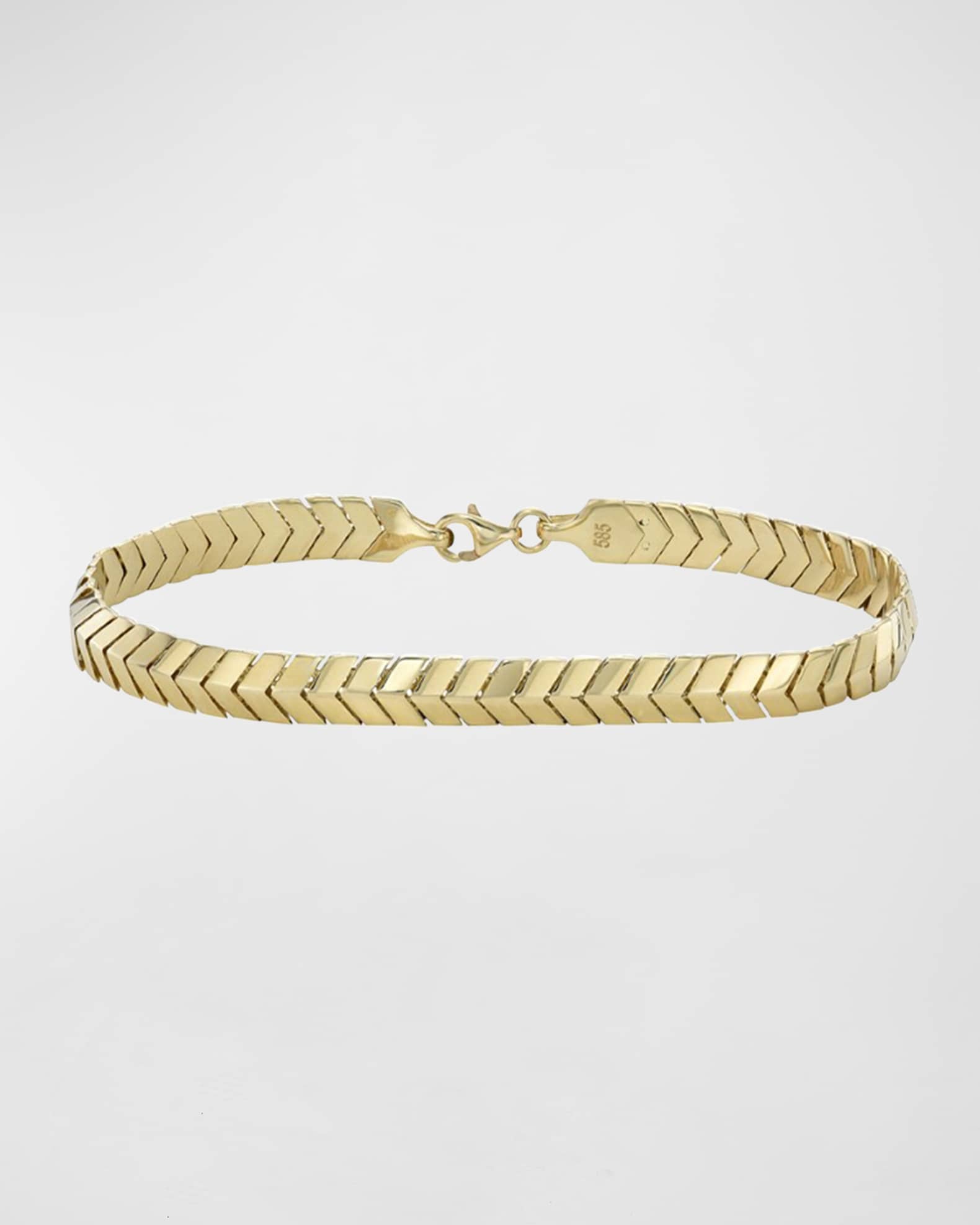 Solid Gold Chevron Bracelet