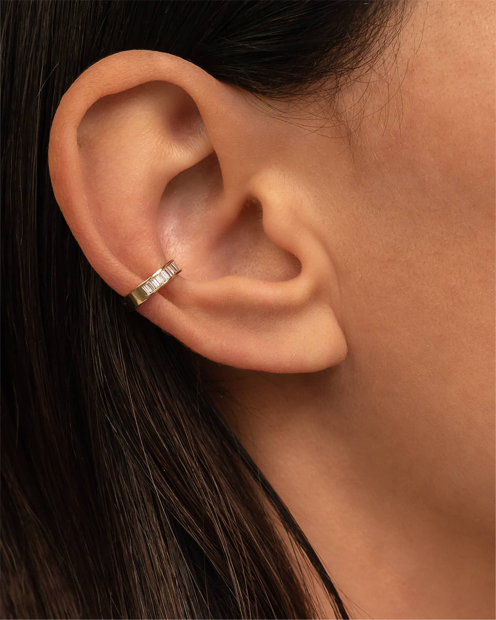 Zoe Lev Jewelry Baguette Diamond Ear Cuff, Single Neiman Marcus