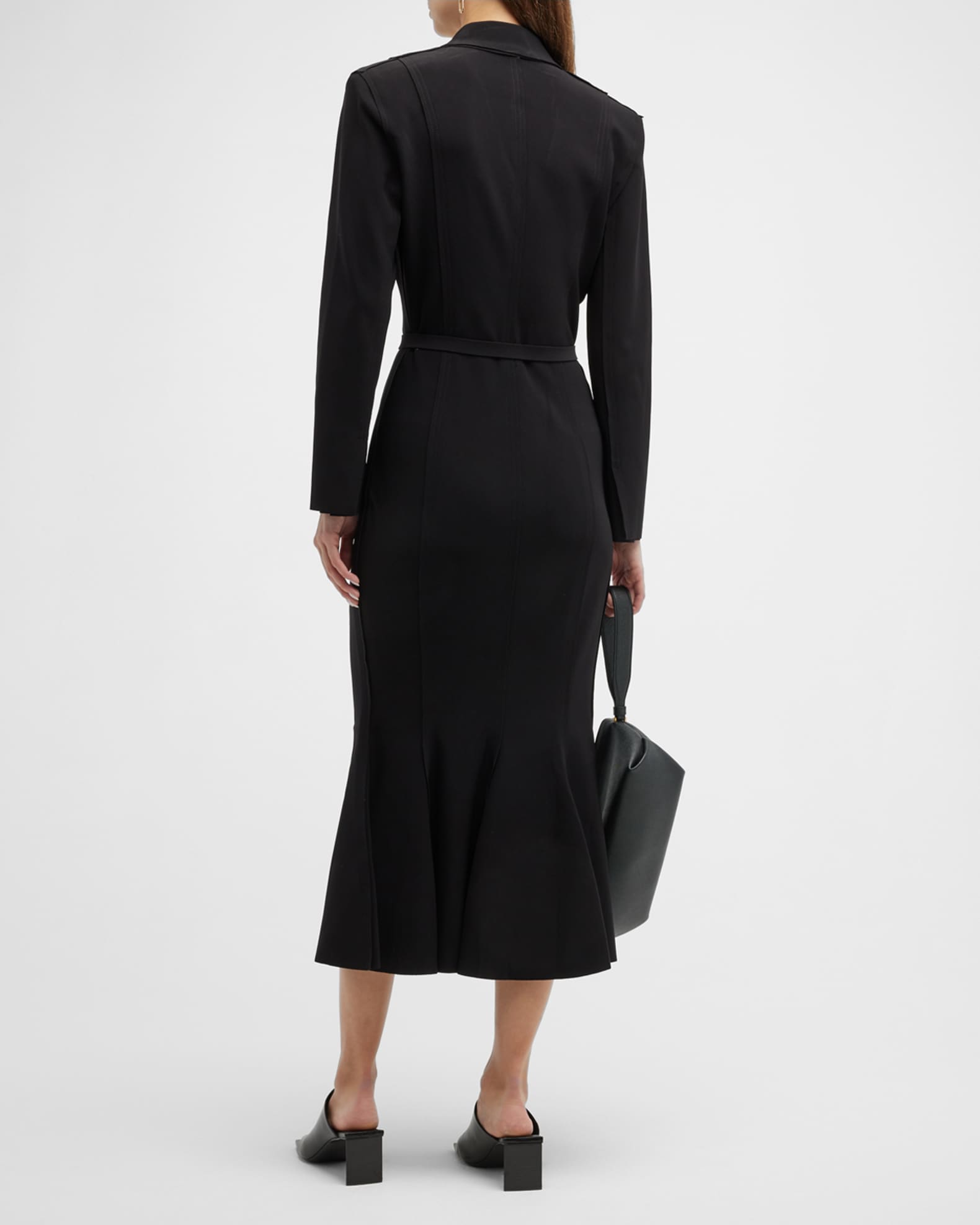 knee length dresses for ladies PETRA BLACK MIDI BLAZER DRESS