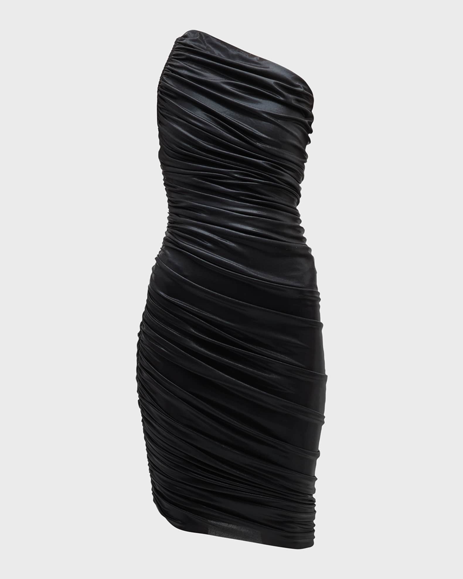 Norma Kamali Diana One-Shoulder Asymmetric Lame Dress | Neiman Marcus