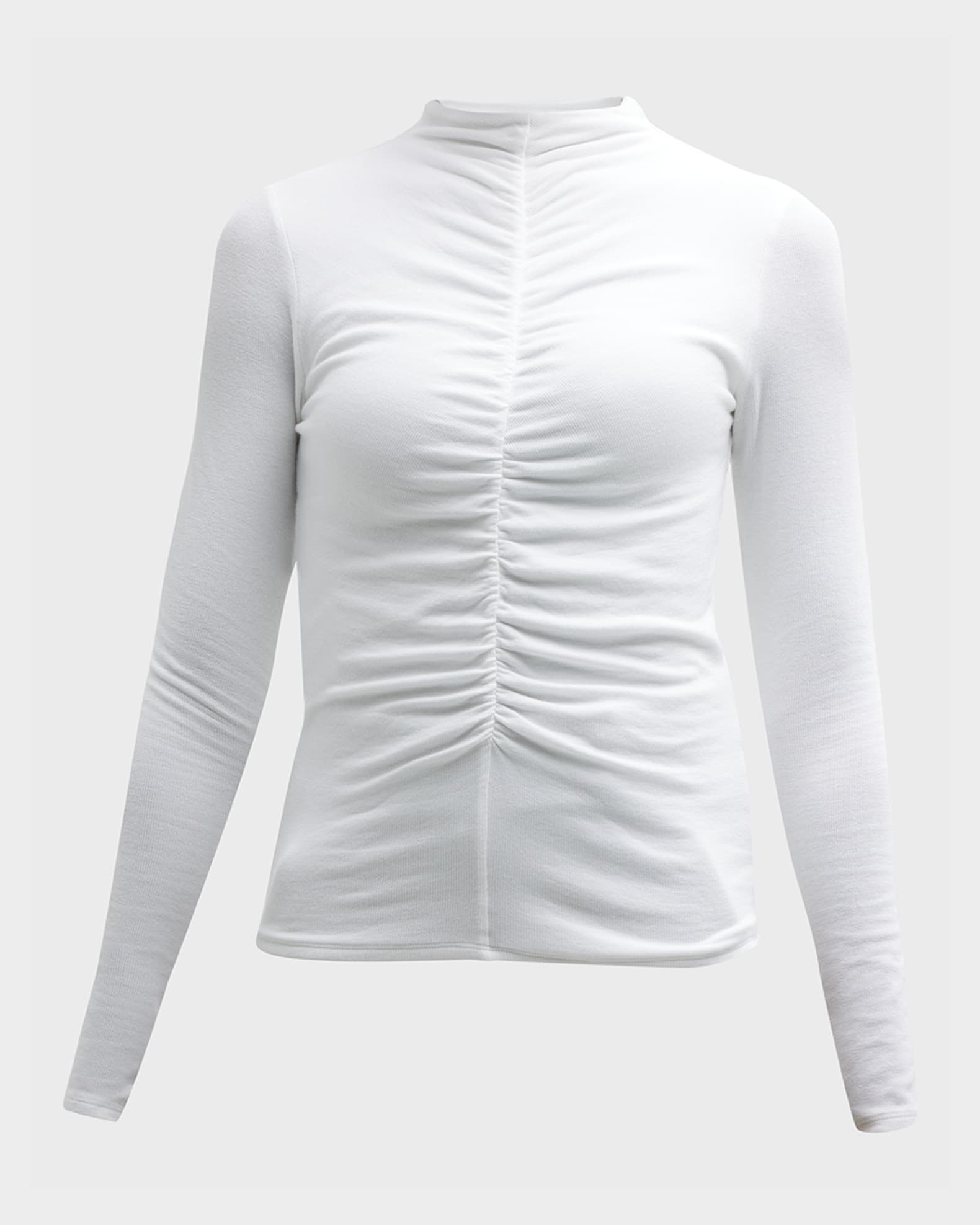 Theresa Knit Ruched Turtleneck 0