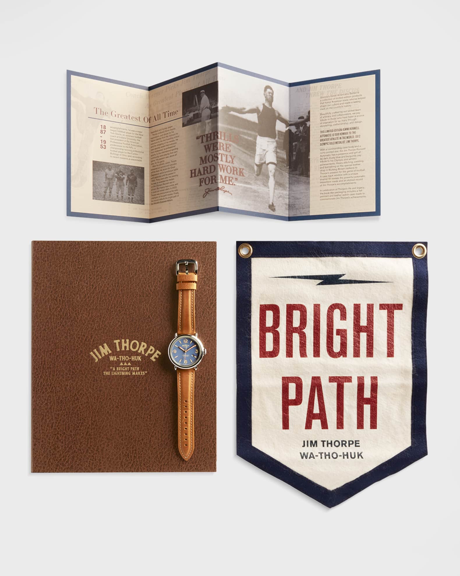 Men's Jim Thorpe Great American Series Runwell Automatic Watch Gift Set, 45mm 1