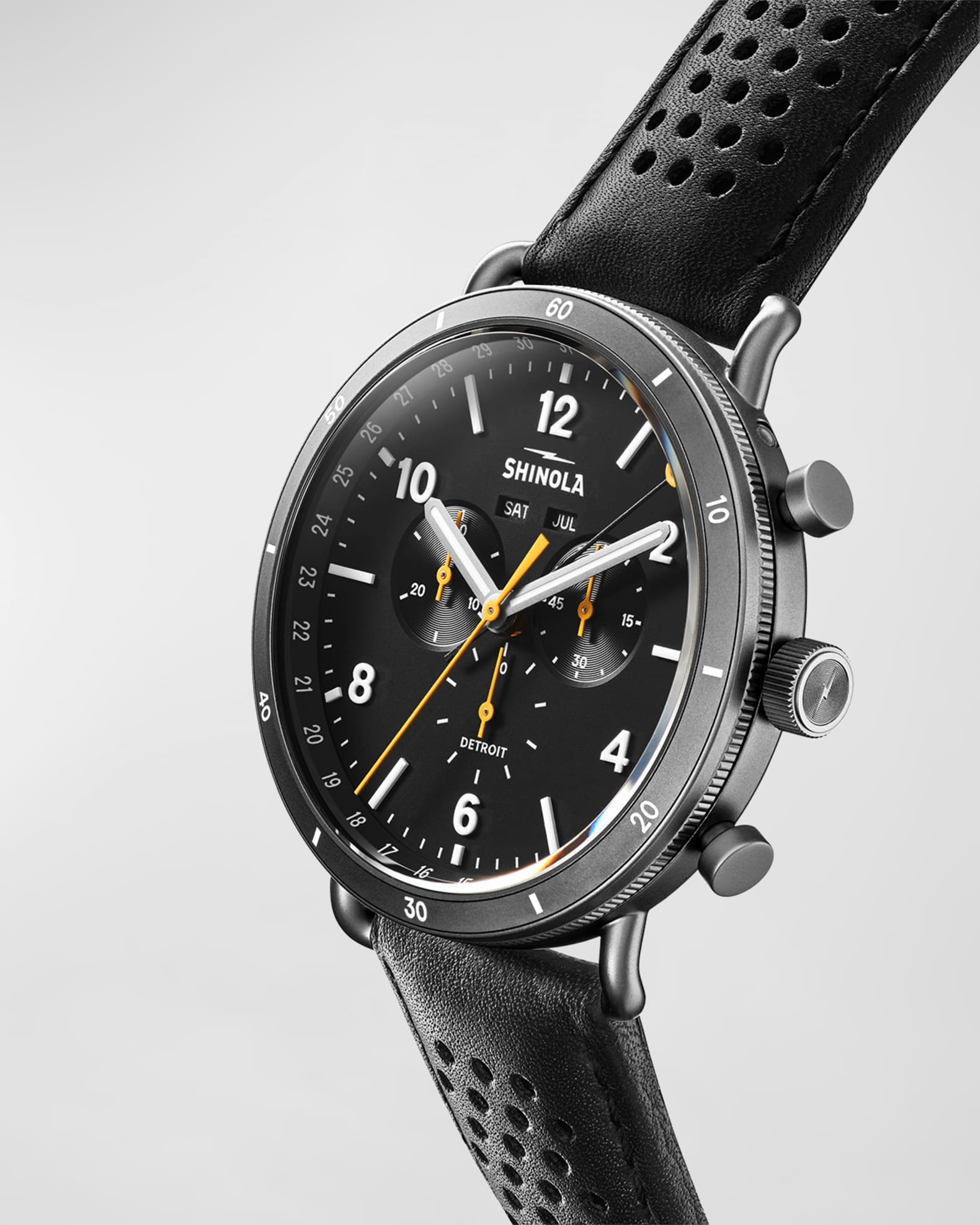 Men's Canfield Sport Leather Chronograph Watch, 45mm 1