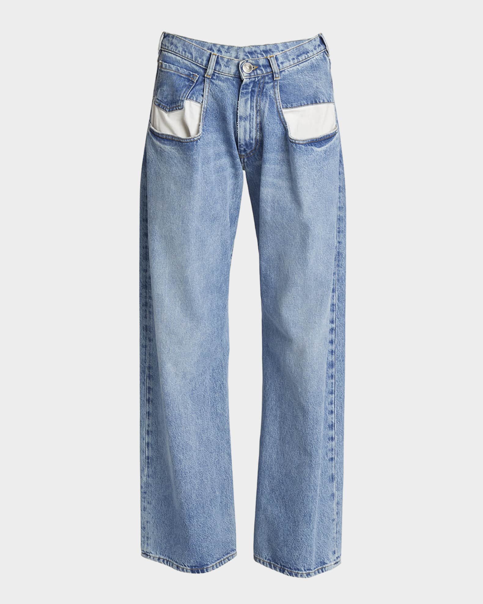 Maison Margiela 5-Pocket Wide-Leg Denim Pants | Neiman Marcus