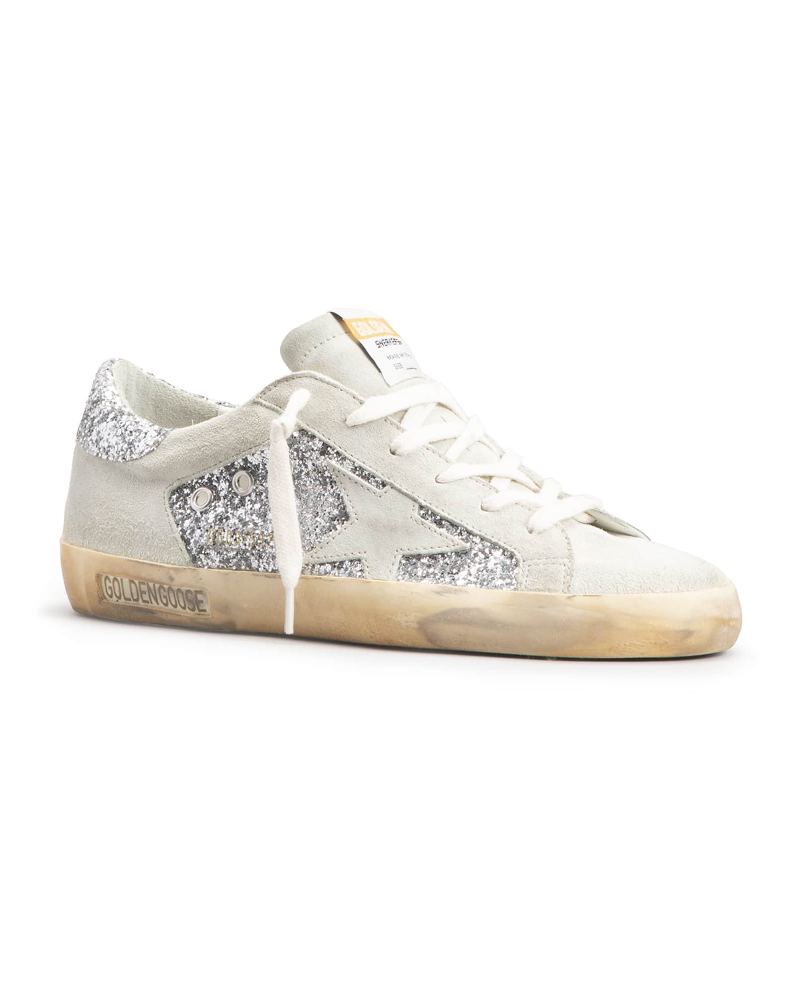 Golden Goose sneakers with silver sequin embellishments 