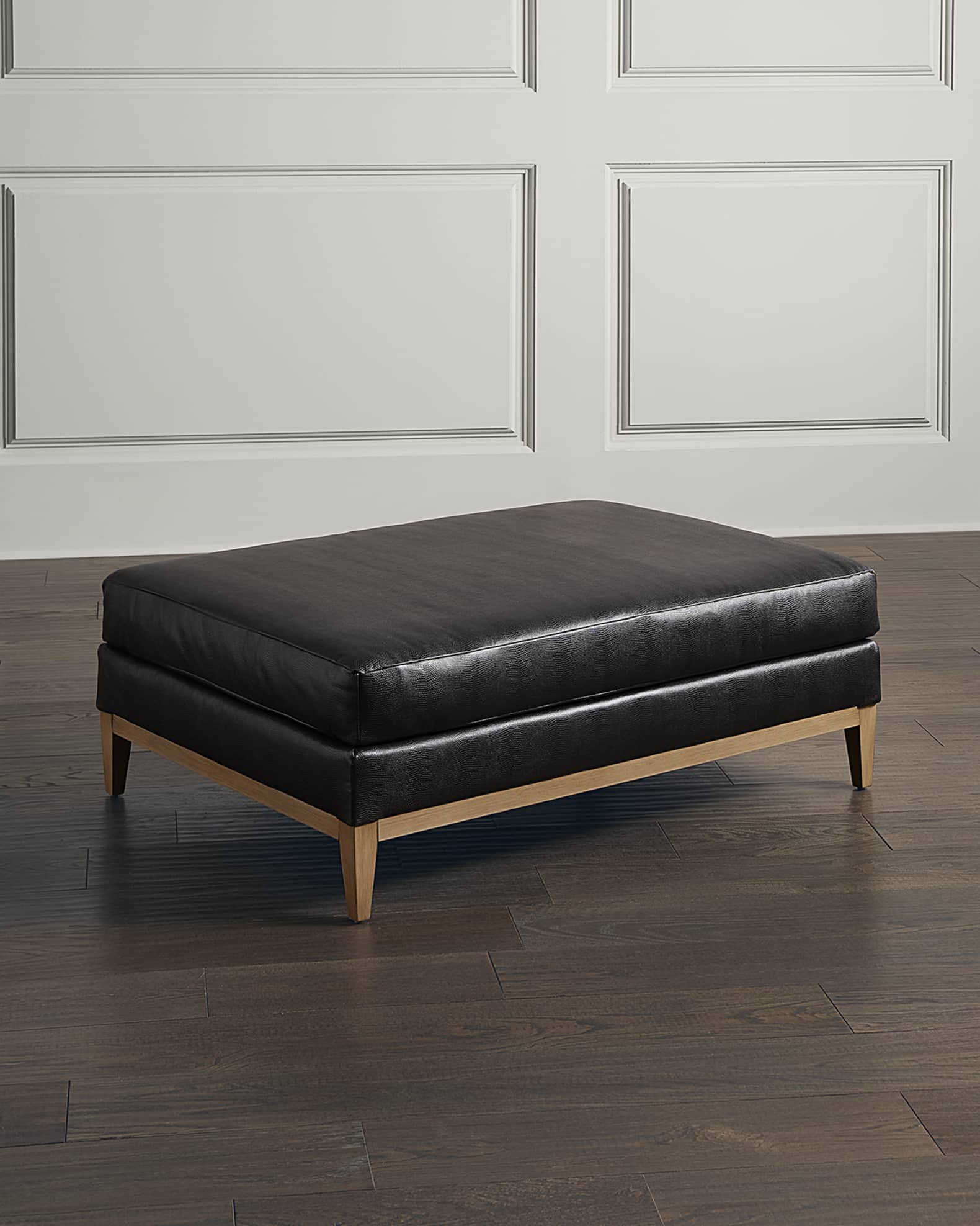 Darius Leather Ottoman 0