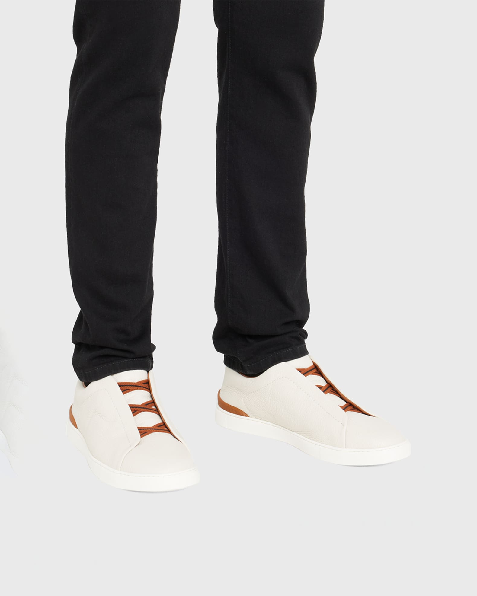 Men's Triple Stitch Deerskin Leather Sneakers 1