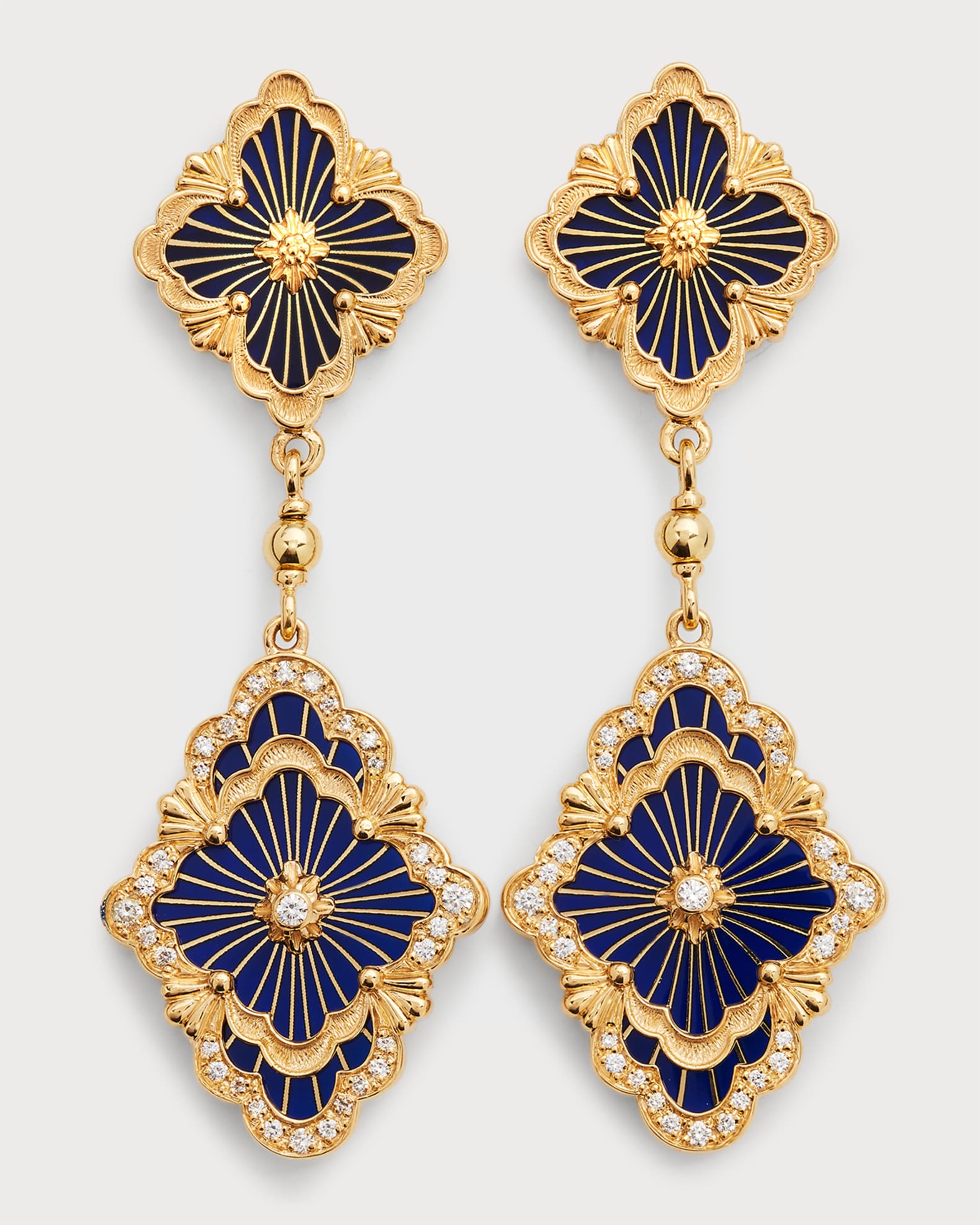 Louis Vuitton® Ever Blossom Earrings, Yellow Gold, Onyx & Diamonds