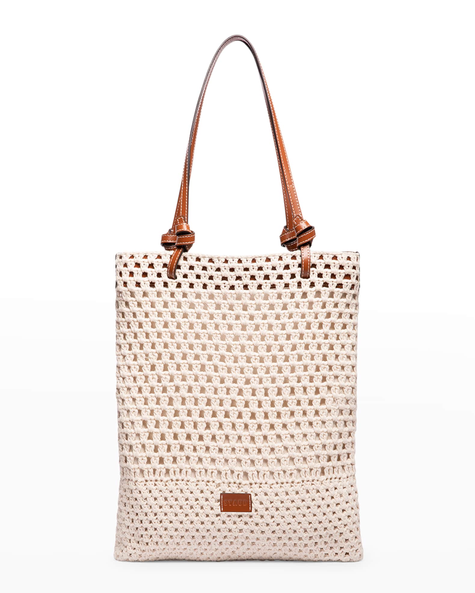 Staud Logo Crochet Beach Tote Bag | Neiman Marcus
