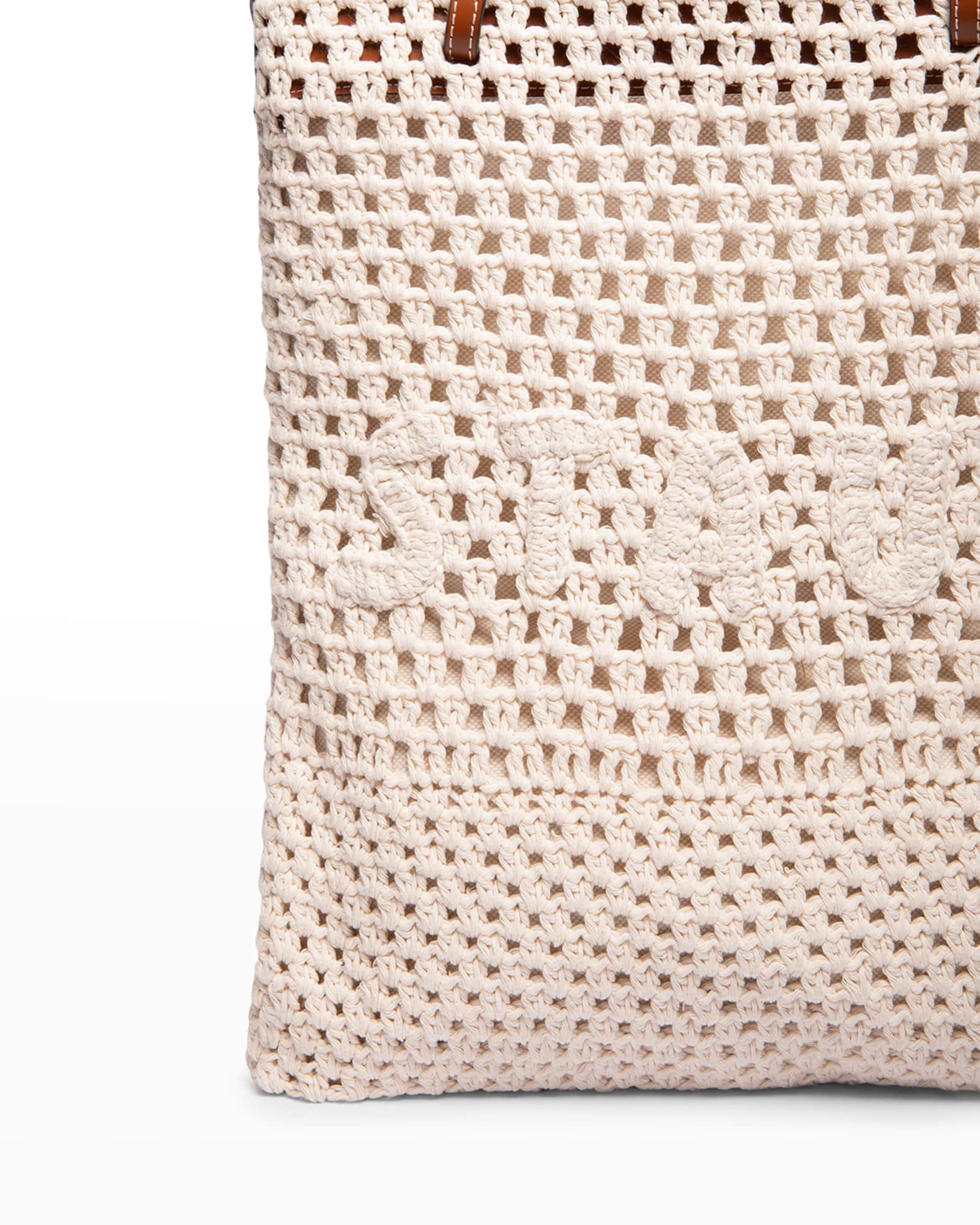Staud Logo Crochet Beach Tote Bag Neiman Marcus