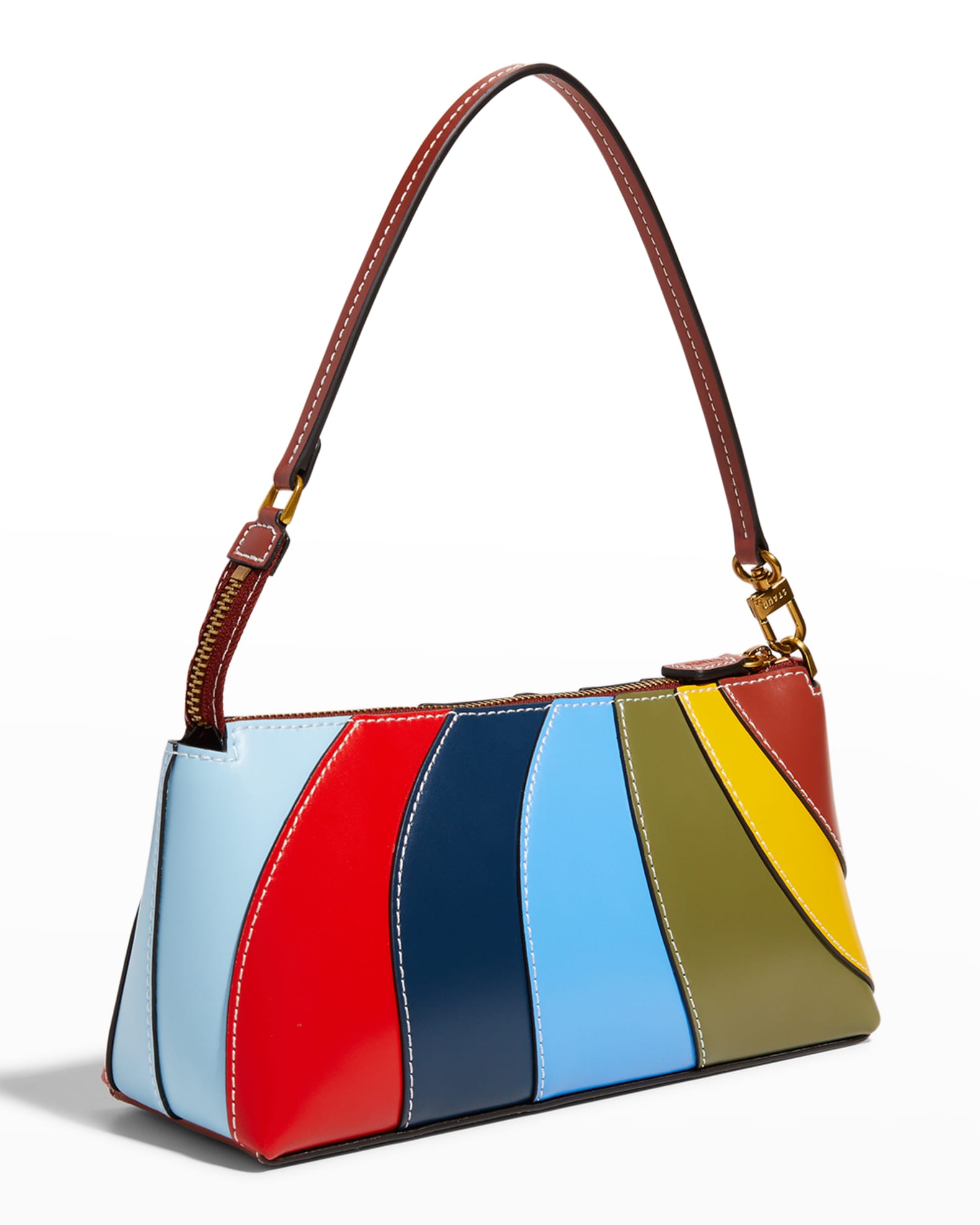 Staud Riviera Kaia Multicolor Leather Shoulder Bag | Neiman Marcus