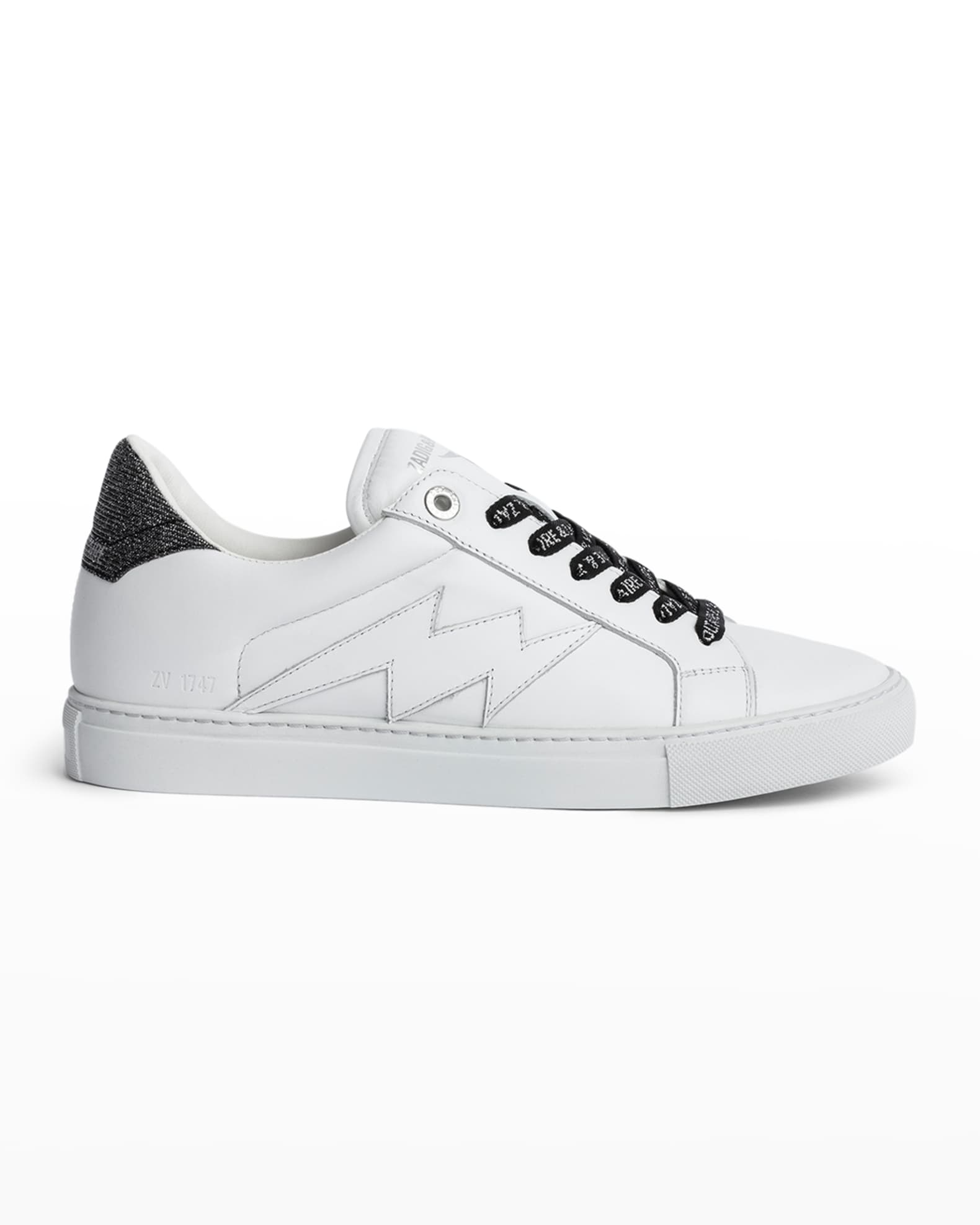 Zadig & Voltaire Flash Calfskin Low-Top Sneakers | Neiman Marcus