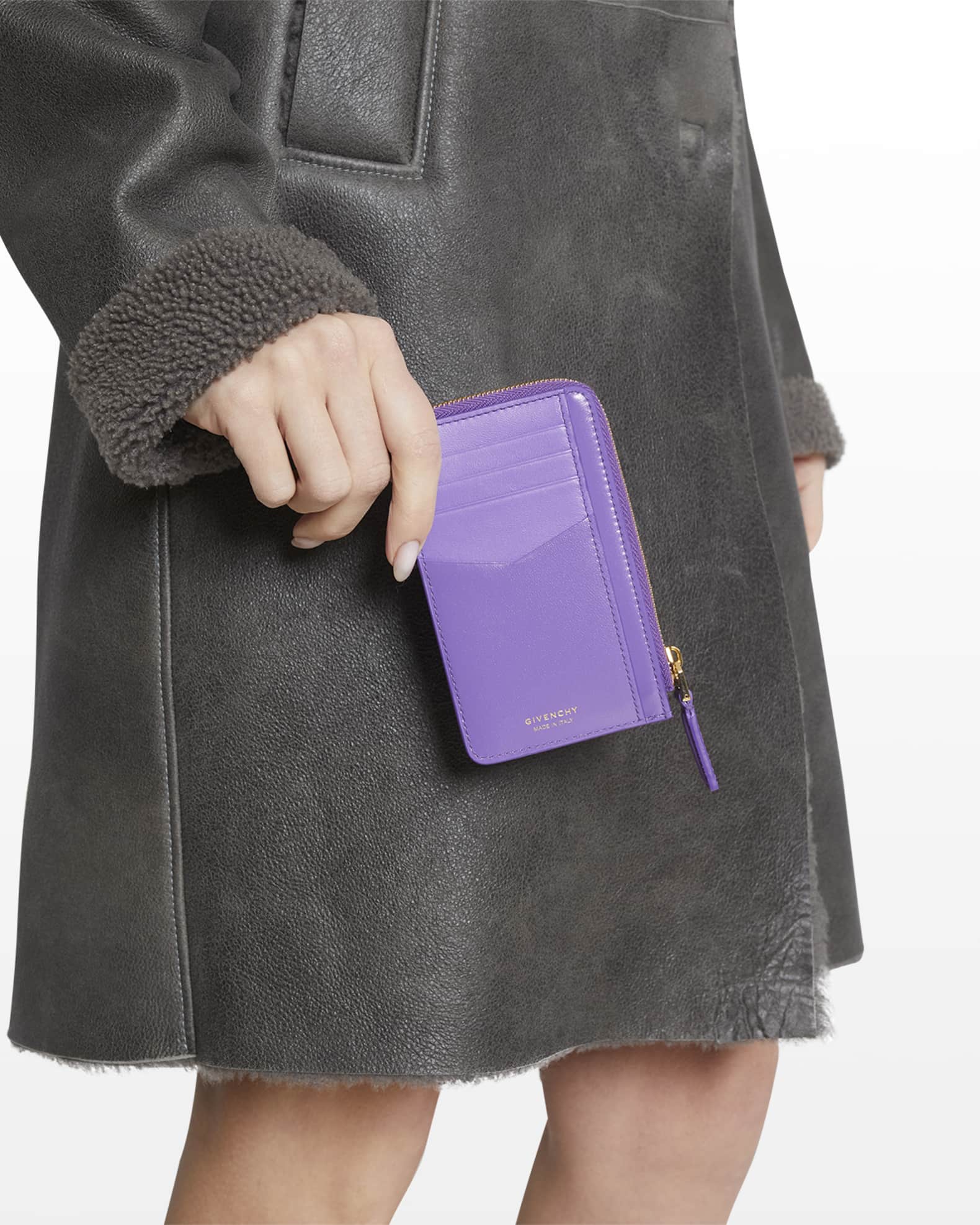 Givenchy Antigona Zip Card Holder in Calf Leather | Neiman Marcus