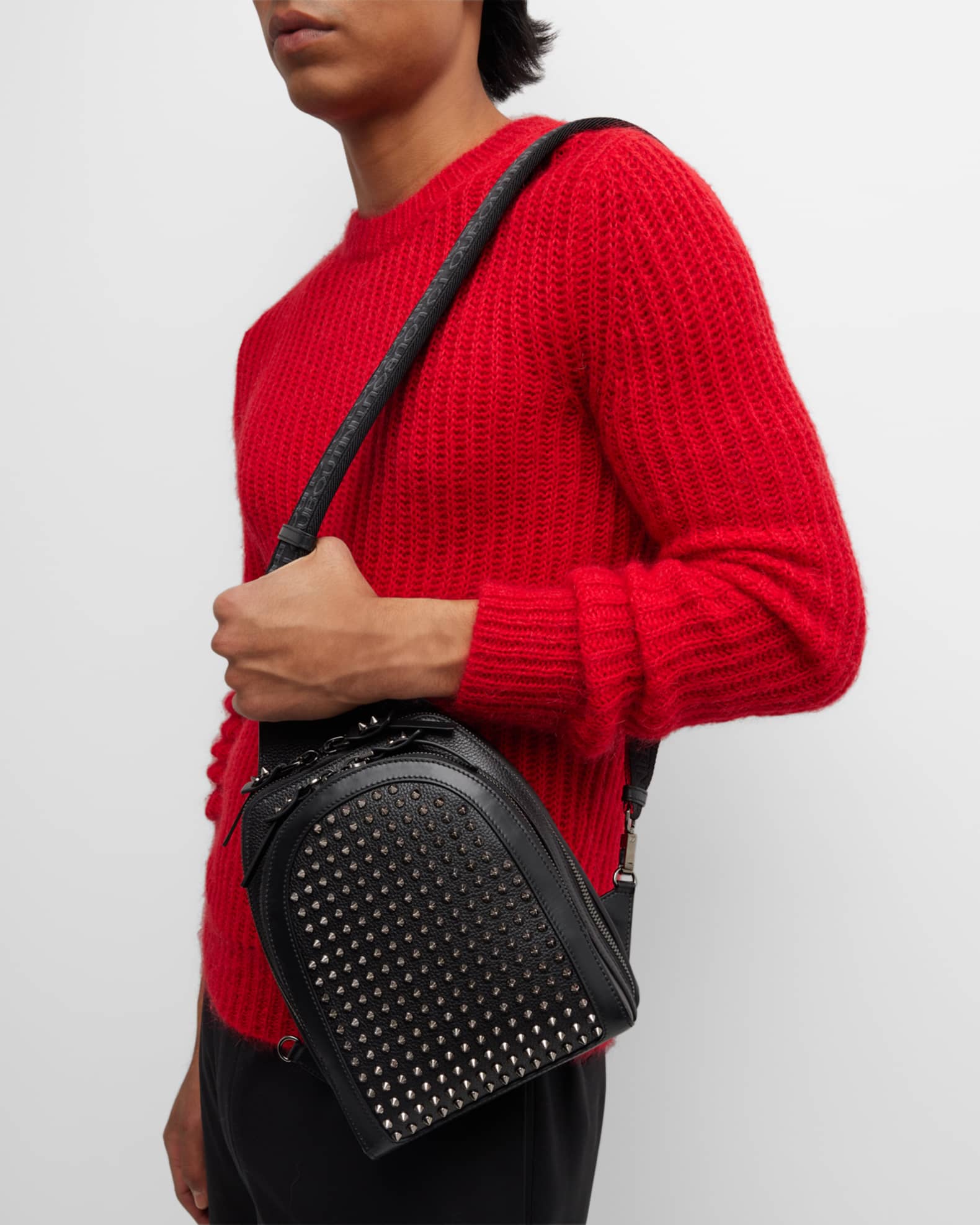 Christian Louboutin Men s Loubifunk Spike Sling Bag Neiman Marcus